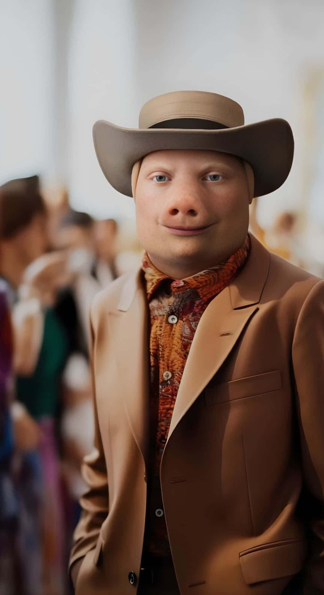 John Pork, tan cowboy hat, matching suit, Full HD Phone Wallpaper