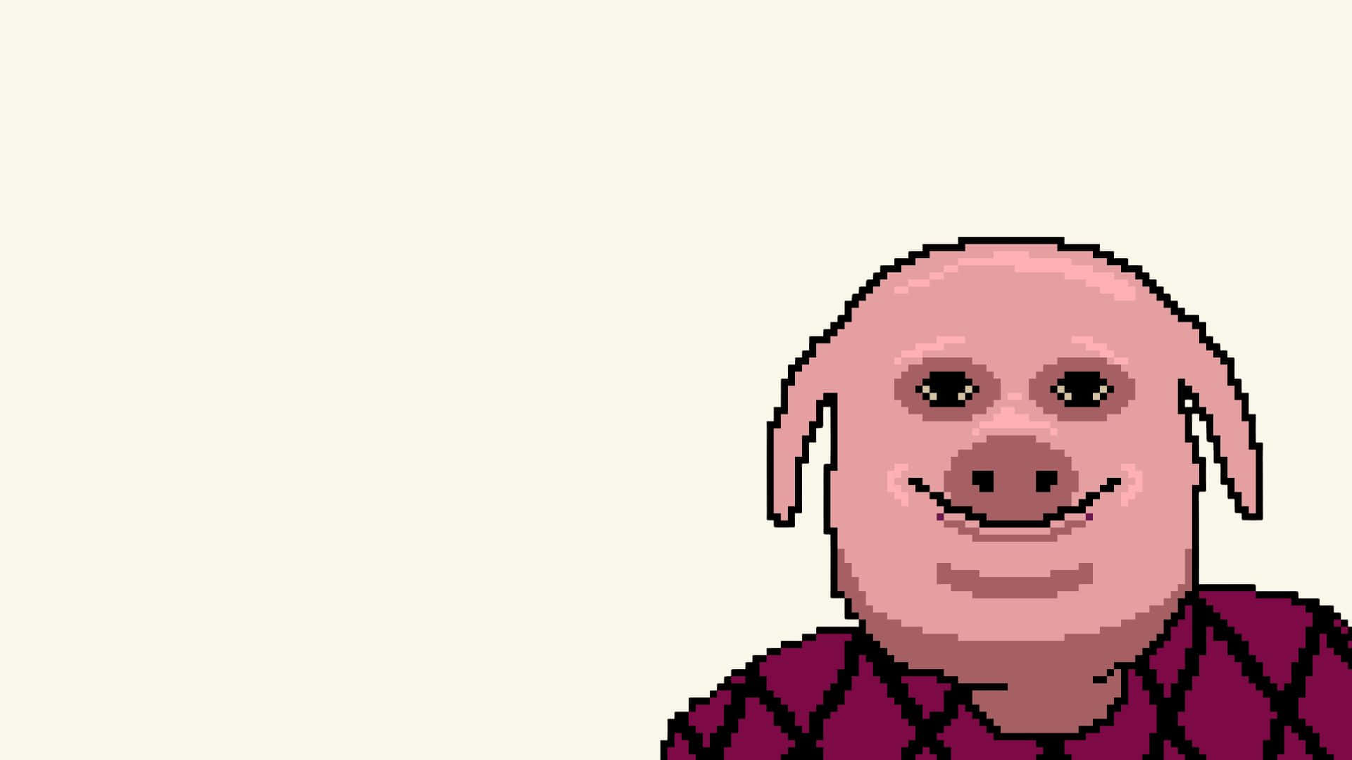 John Pork, pink pig, smiling face, Full HD Desktop Wallpaper
