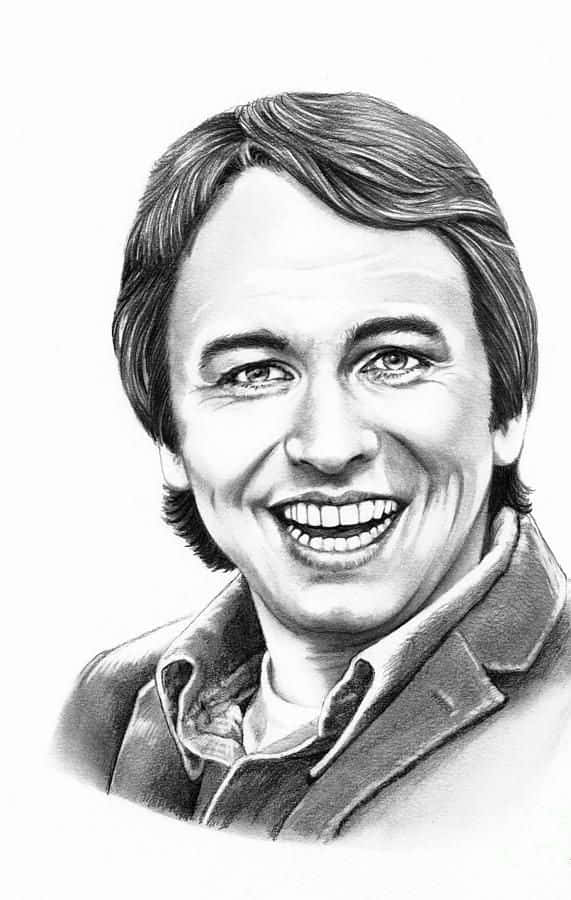 John Ritter, pencil sketch, wavy hair, SD Phone Wallpaper