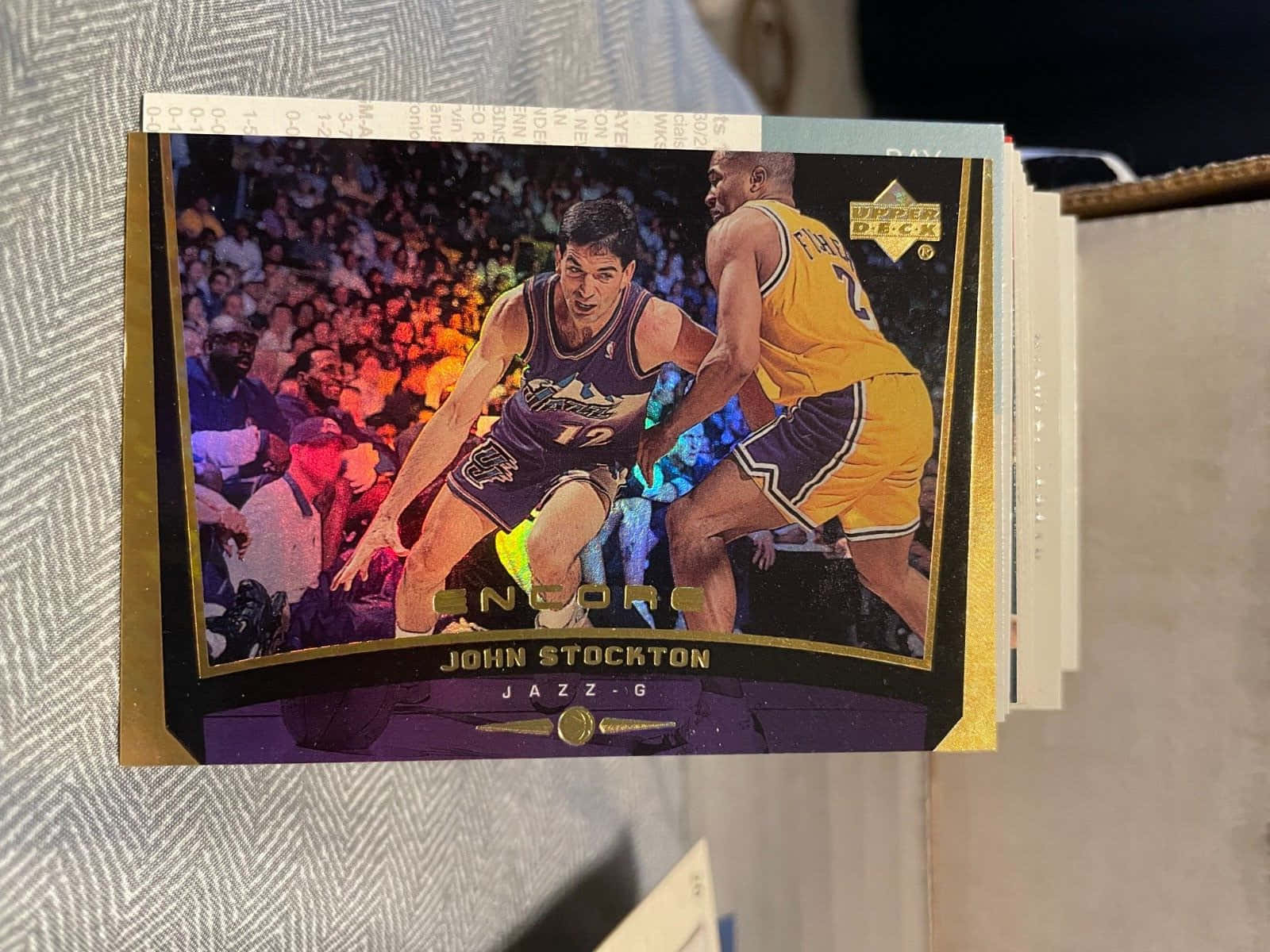 John Stockton, vintage basketball trading card, in action, HD Desktop Wallpaper