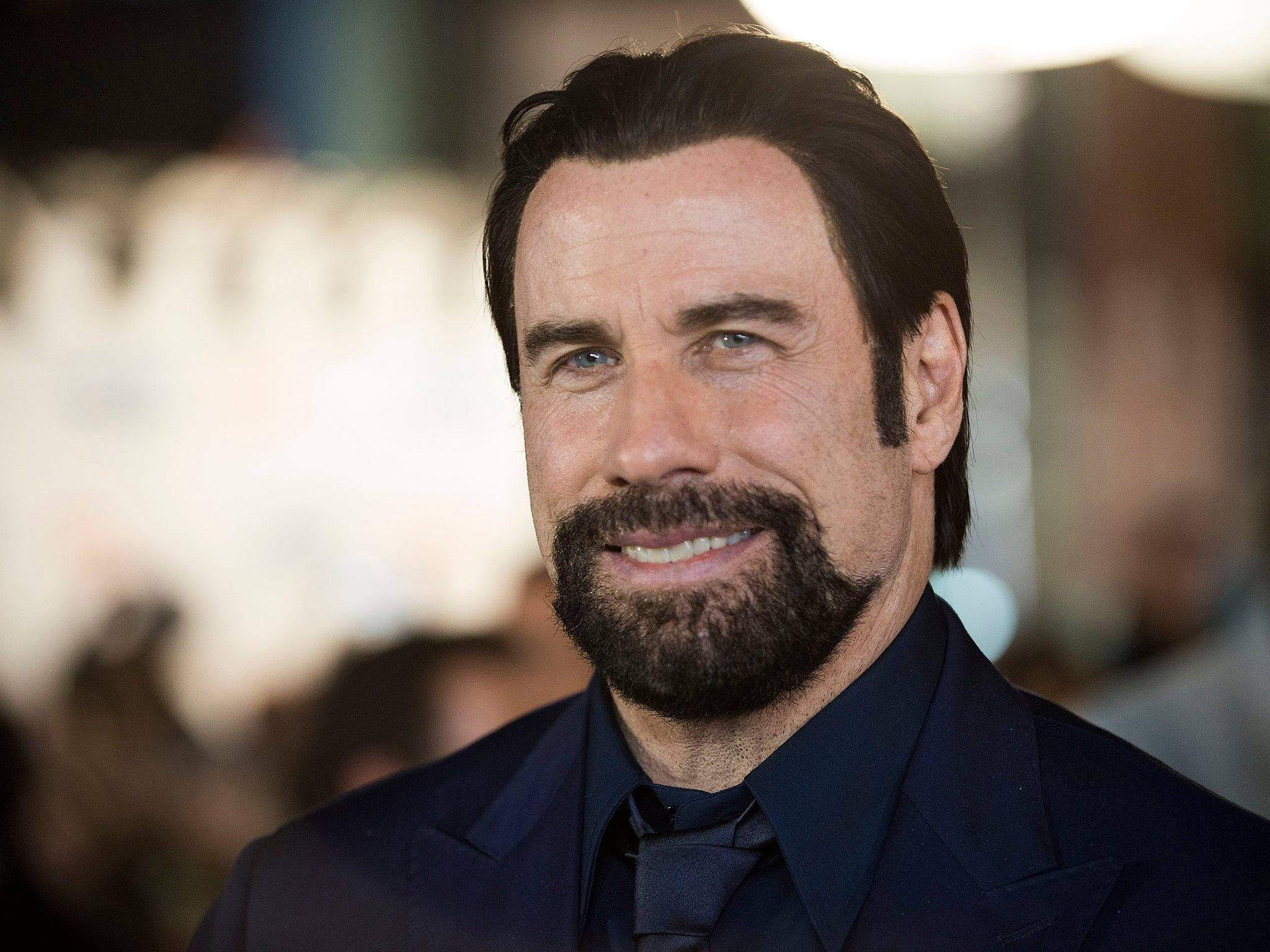 John Travolta, dark suit, dark beard, Full HD Desktop Wallpaper