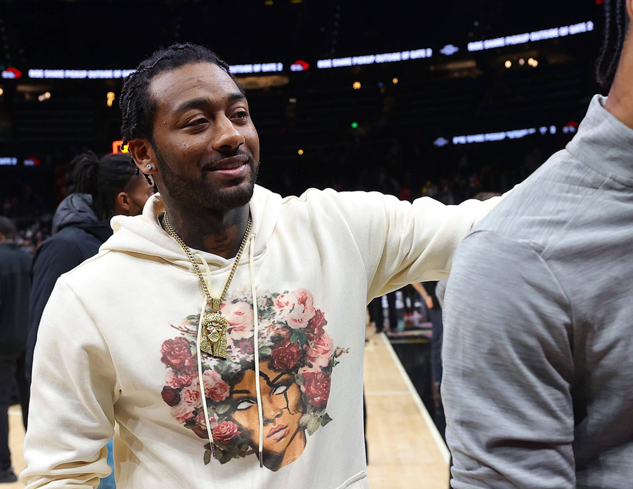 John Wall, floral hoodie, brightly lit court, Full HD Desktop Wallpaper