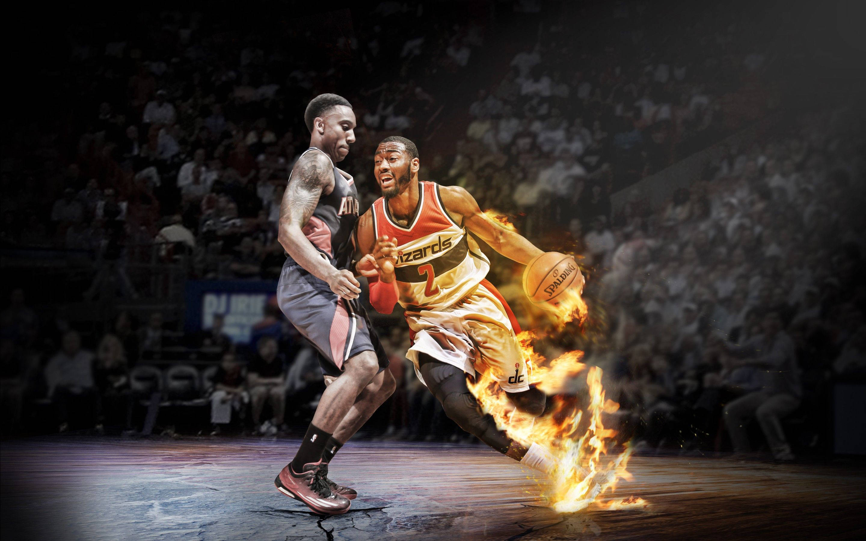 John Wall, Fiery John Wall, arena lights, 2K Desktop Wallpaper