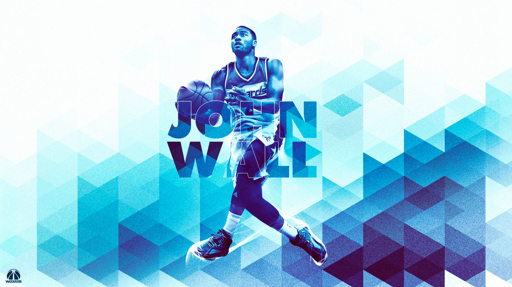 John Wall, geometric design, vibrant blue, Full HD Desktop Wallpaper