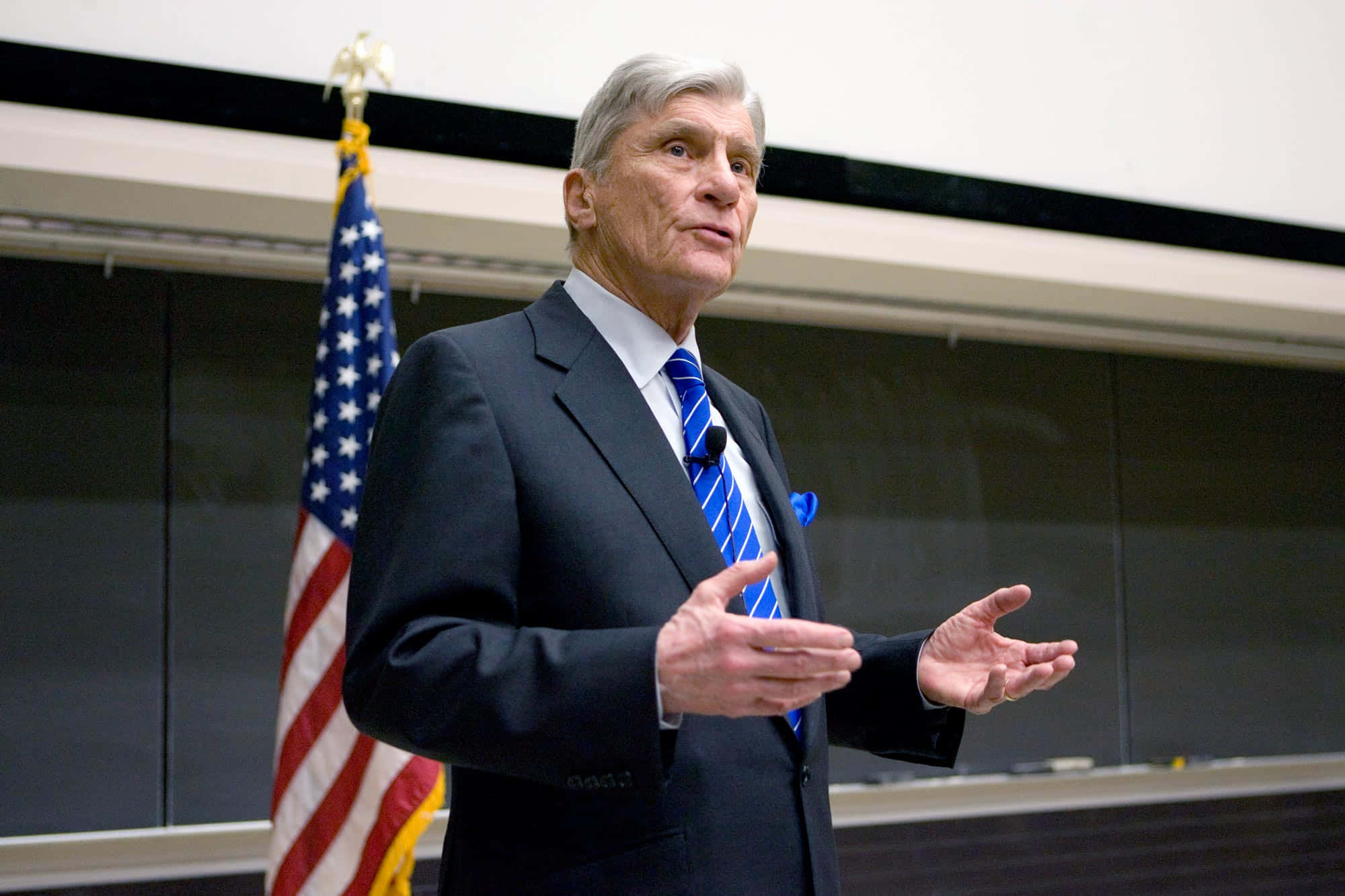 John Warner, American flag, dark suit, Full HD Desktop Wallpaper