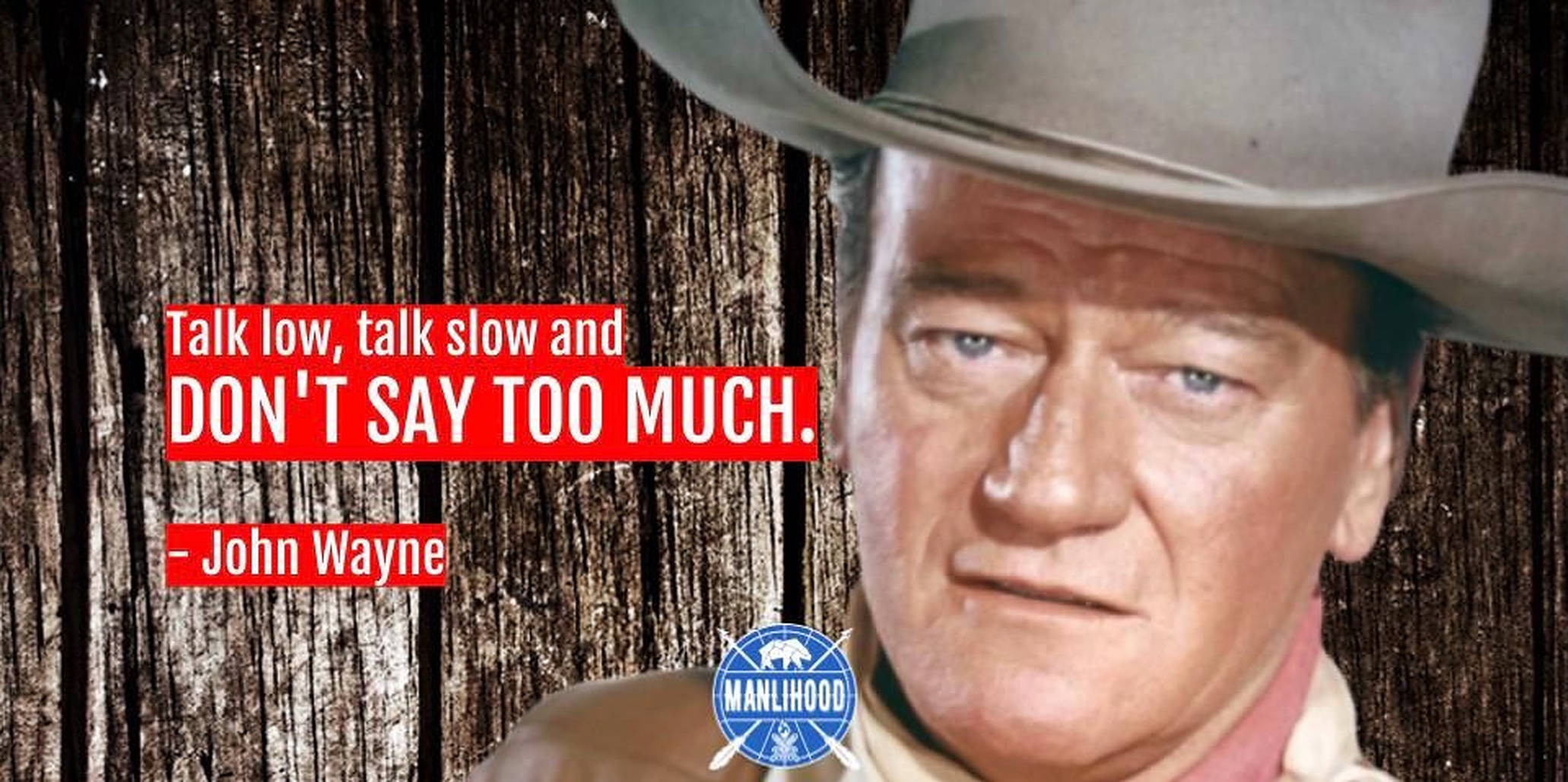 John Wayne, cowboy hat, weathered wooden backdrop, Full HD Desktop Wallpaper