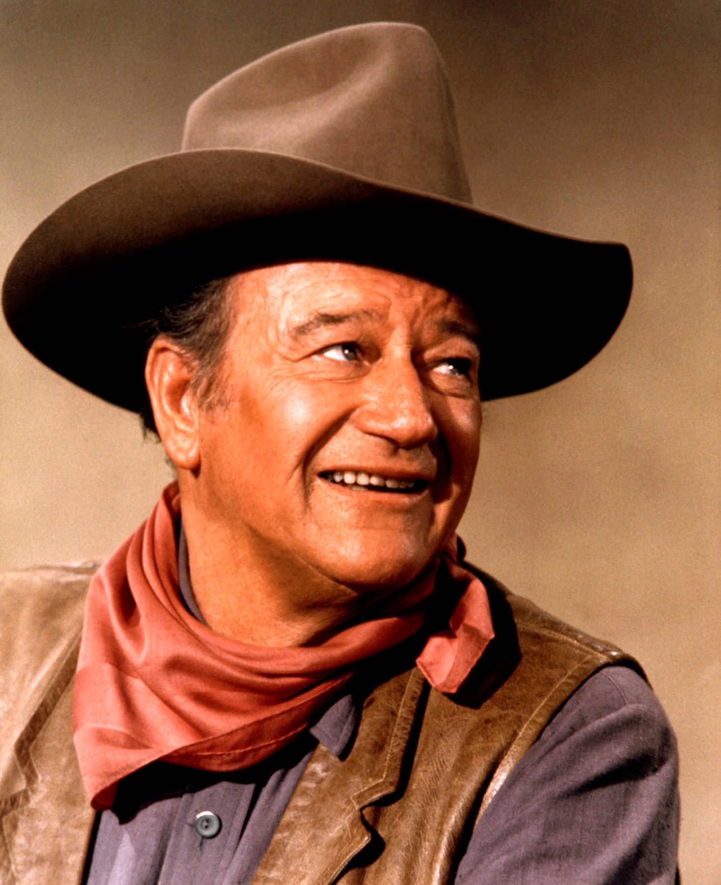 John Wayne, brown hat, red bandana, HD Phone Wallpaper