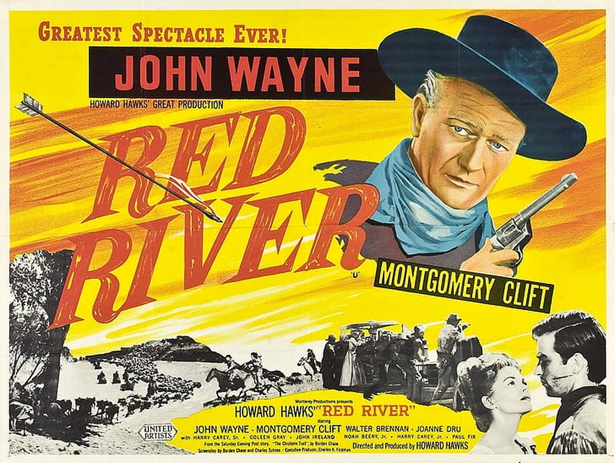 John Wayne, Red River, cowboy hat, Full HD Desktop Wallpaper
