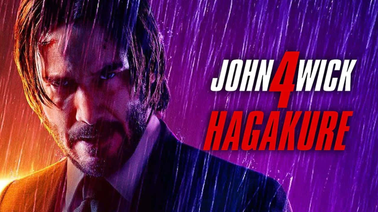 John Wick 4, purple and orange rain, wet hair, HD Desktop Wallpaper
