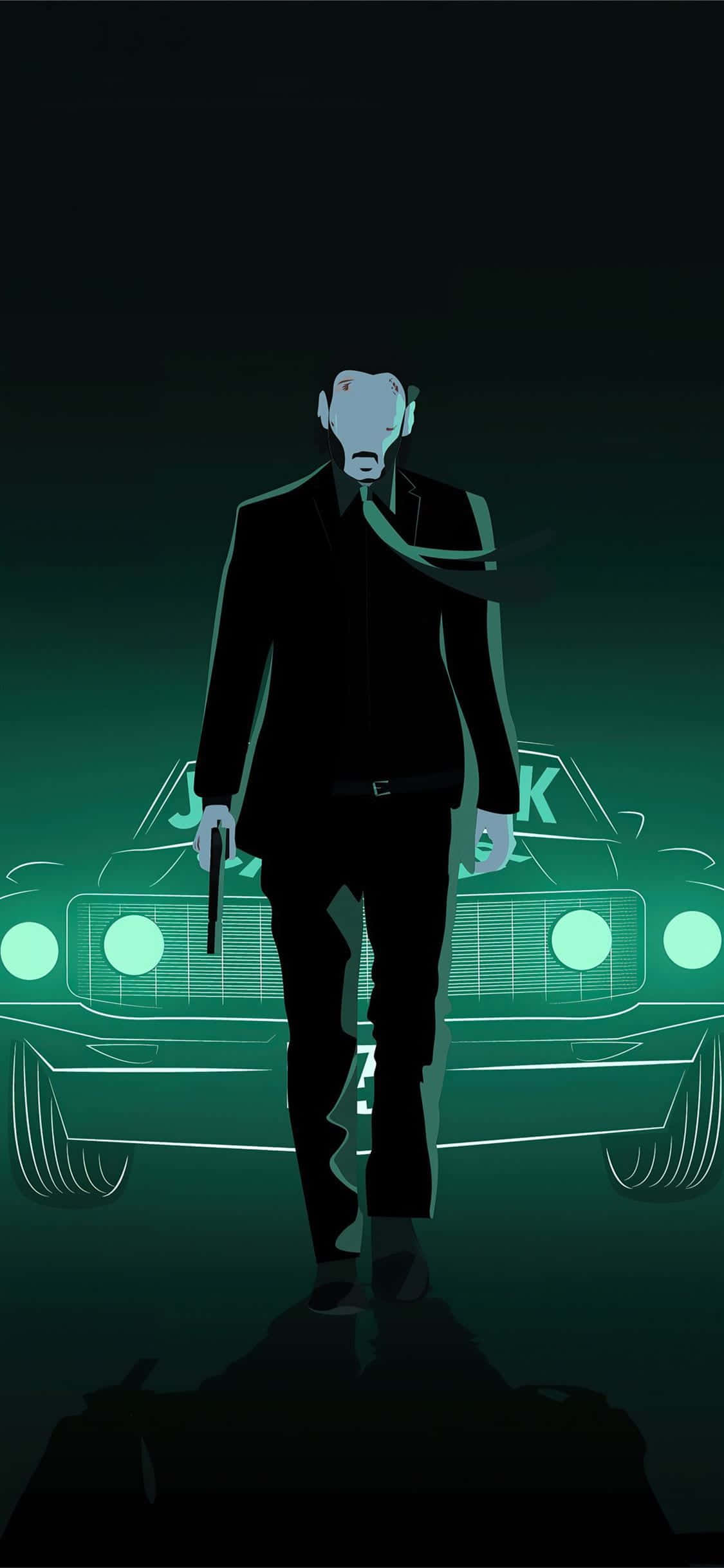 John Wick 4, black suit, gun, Full HD Phone Wallpaper