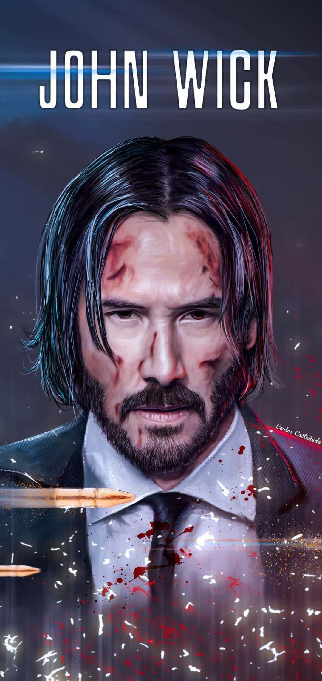 John Wick 4, John Wick, bloodied face, Full HD Phone Wallpaper