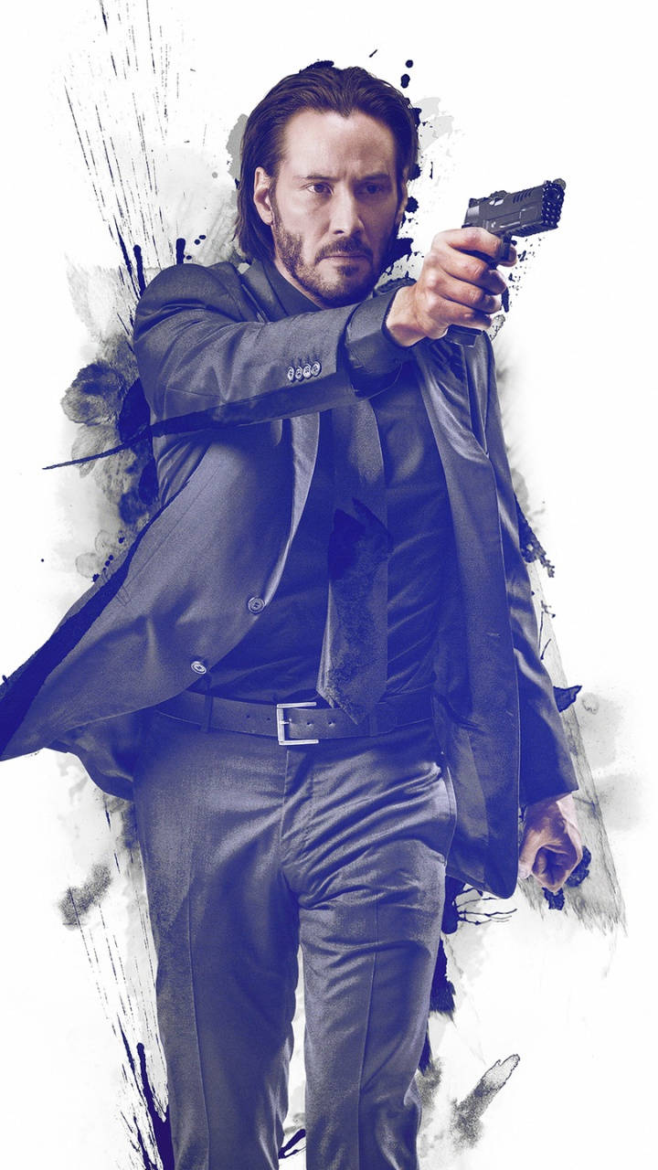 John Wick, dark suit, pistol, HD Phone Wallpaper