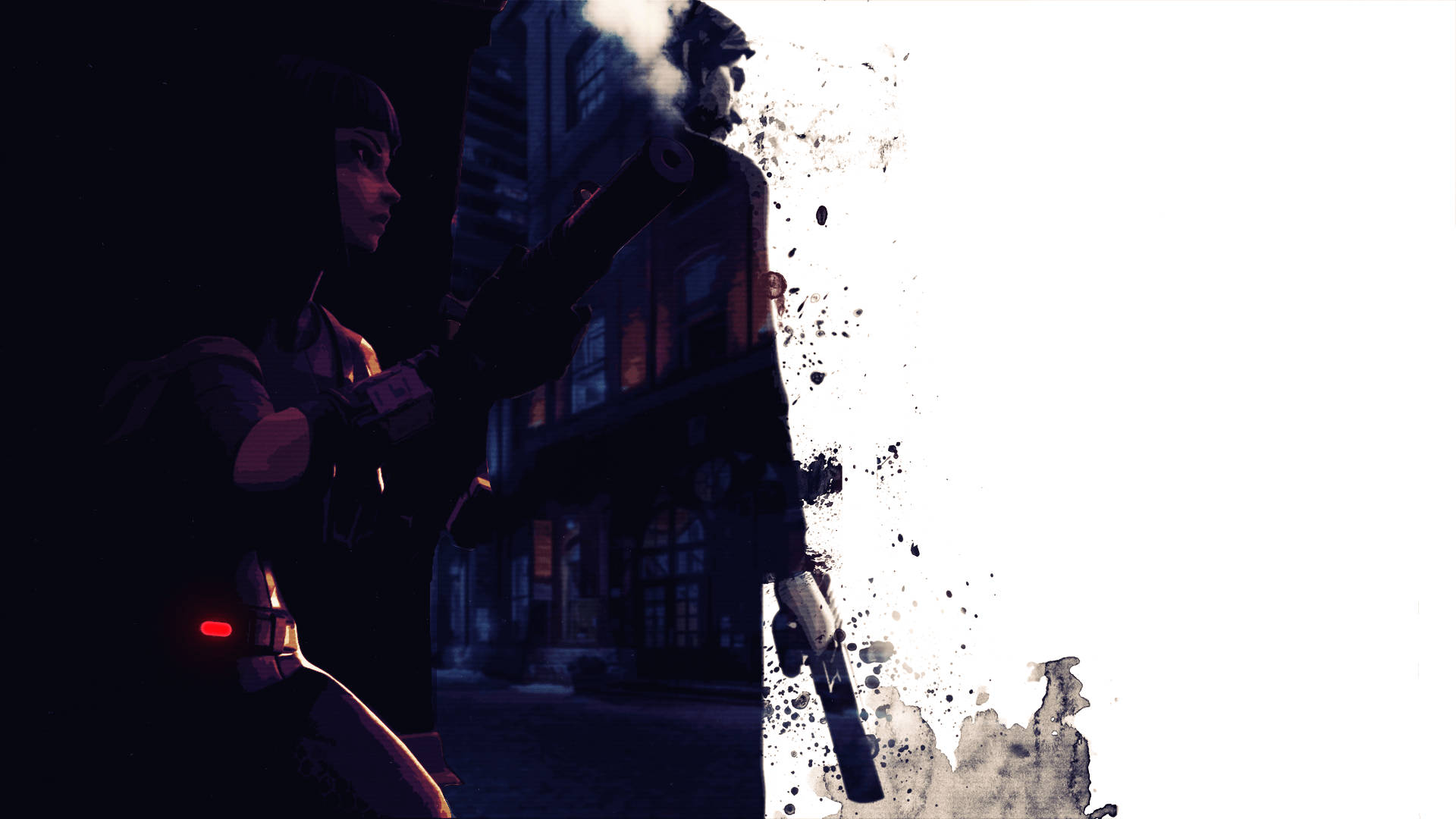 John Wick, glowing red eyes, weapon, Full HD Desktop Wallpaper
