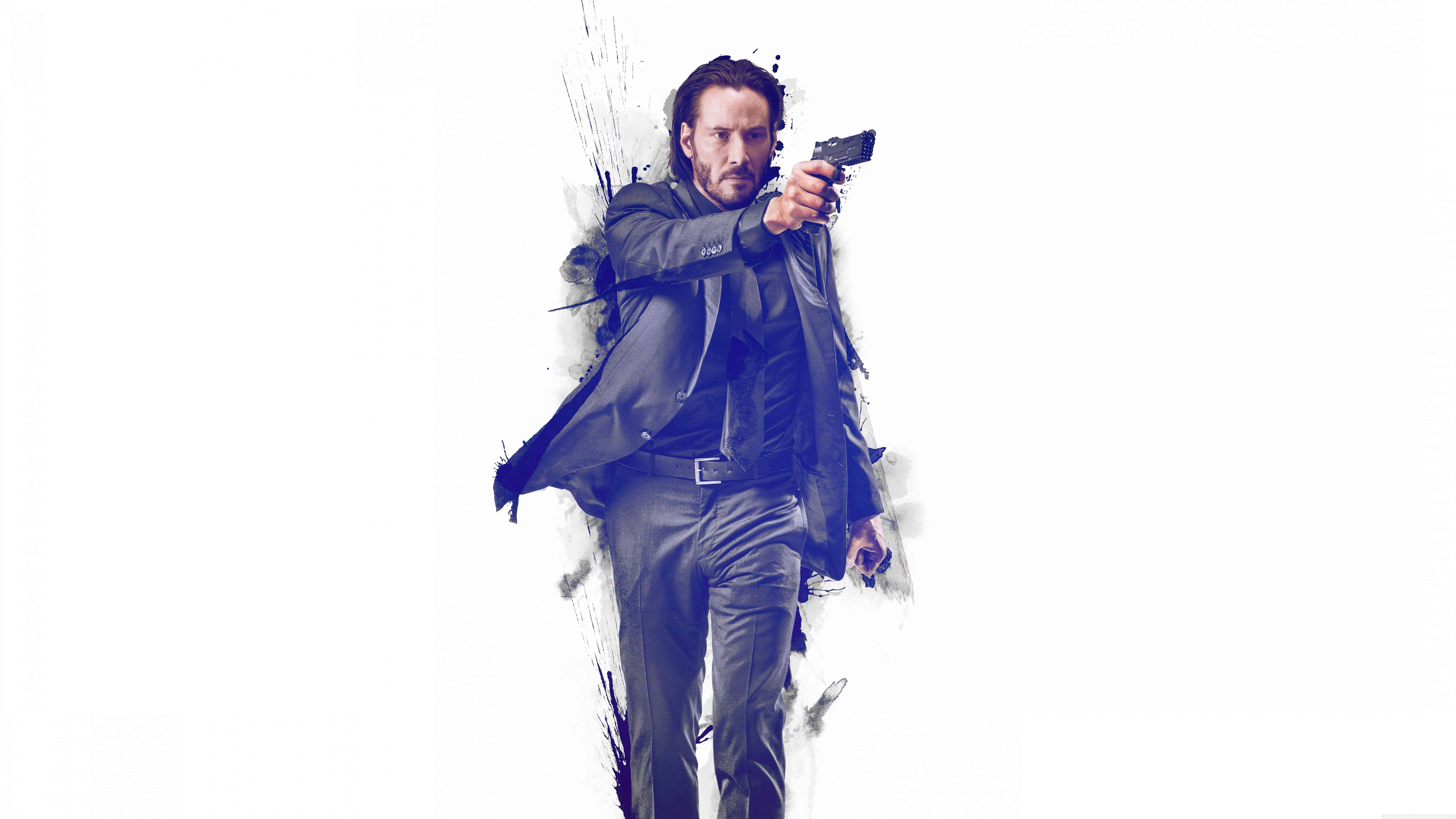 John Wick, dark suit, pistol, 8K Desktop Wallpaper