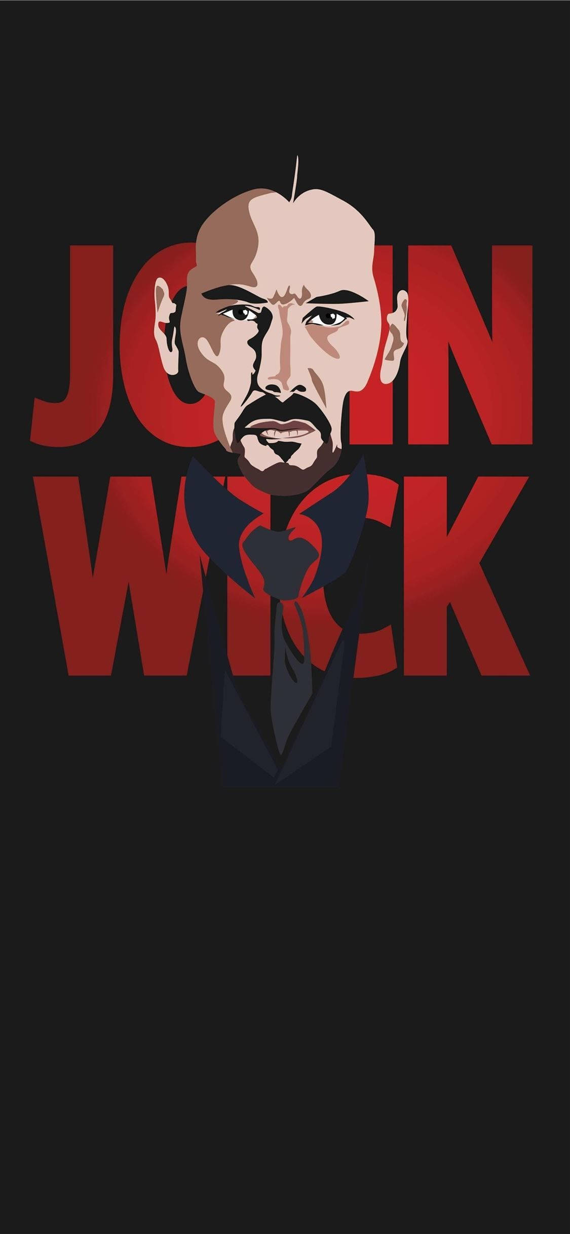 John Wick, red text, black background, Full HD Phone Wallpaper