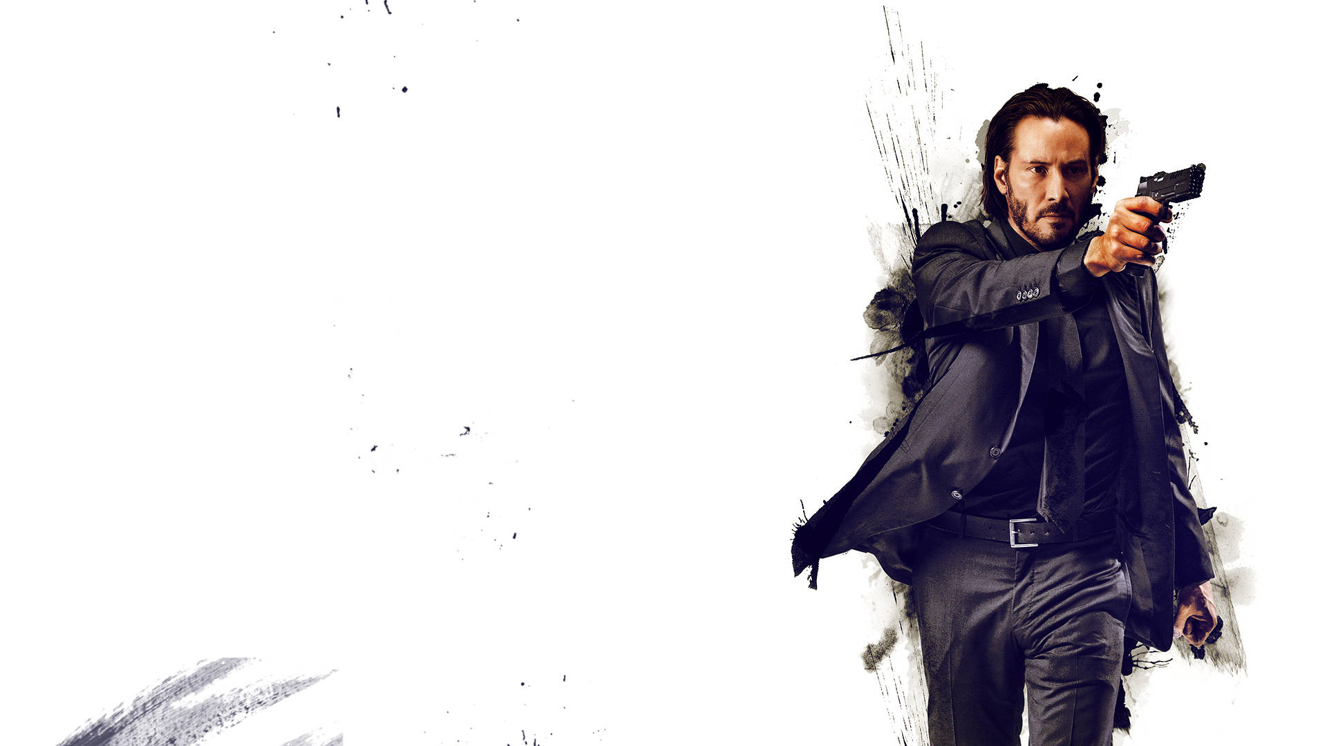 John Wick, black suit, pistol, Full HD Desktop Wallpaper