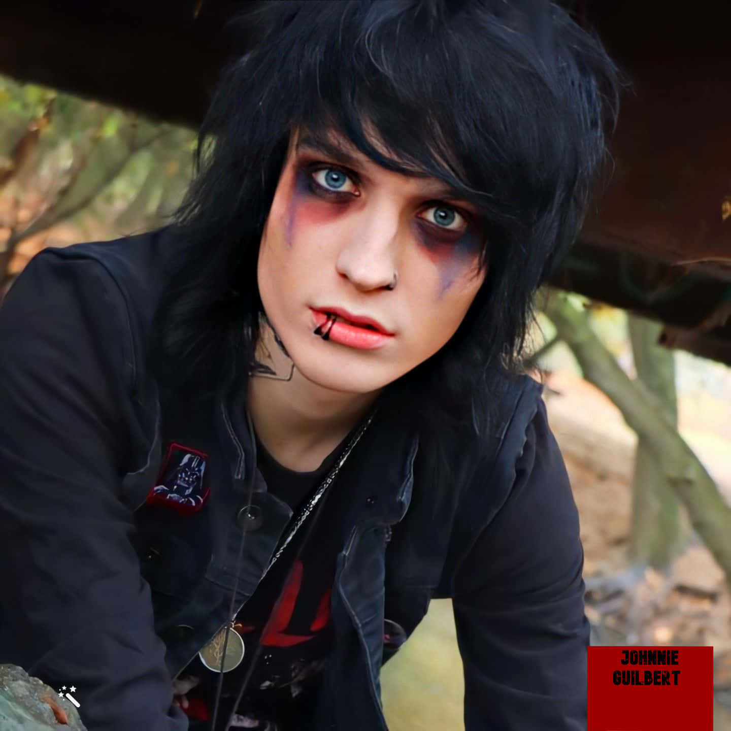 Johnnie Guilbert, goth makeup, black hair, HD Desktop Wallpaper