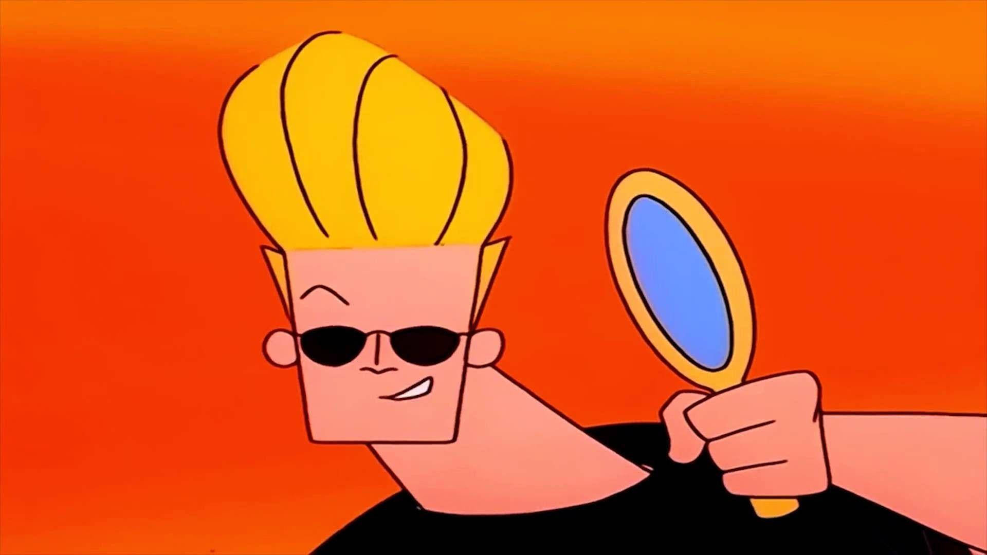 Johnny Bravo, spiky blonde hair, sunglasses, Full HD Desktop Wallpaper