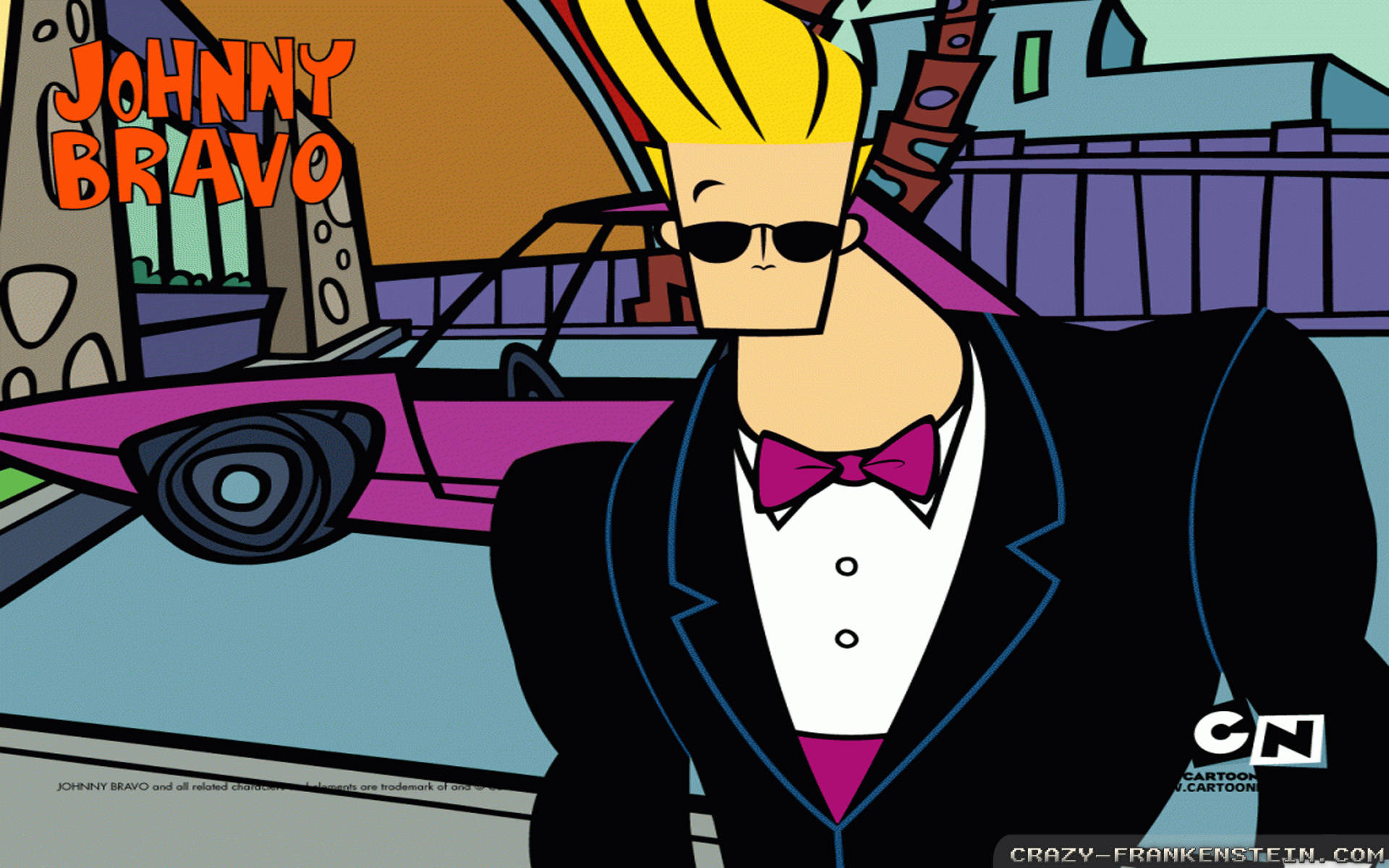 Johnny Bravo, tuxedo, sunglasses, Full HD Desktop Wallpaper