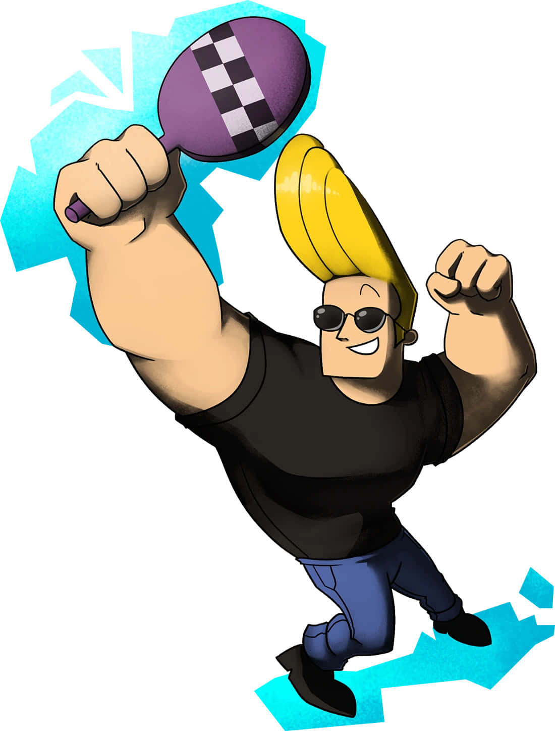 Johnny Bravo, yellow mohawk, sunglasses, HD Phone Wallpaper