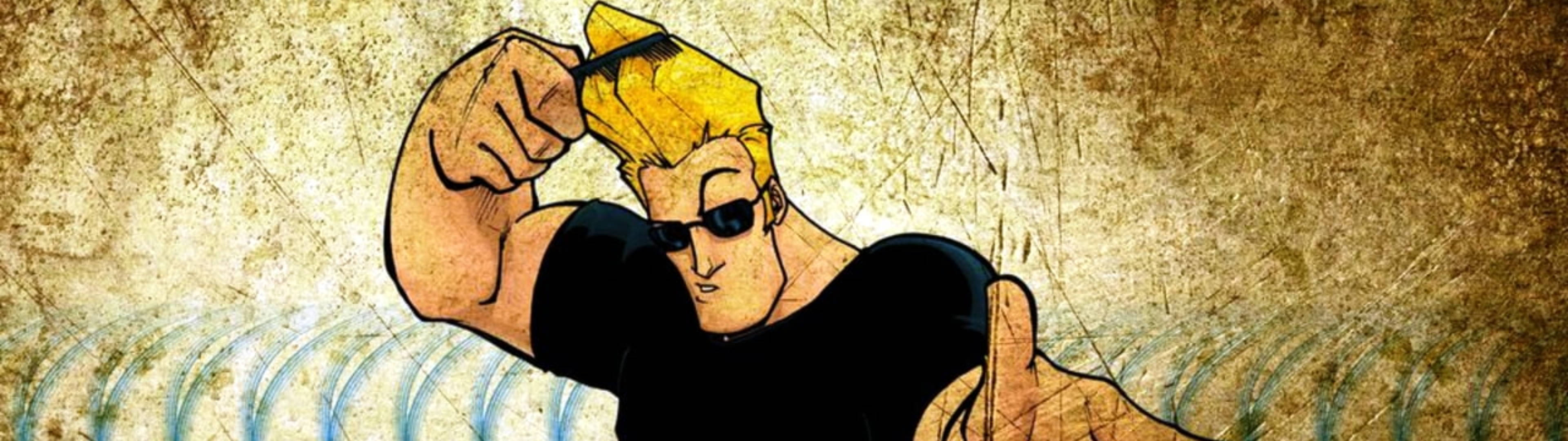 Johnny Bravo, muscular blonde man, sunglasses, 4K Desktop Wallpaper