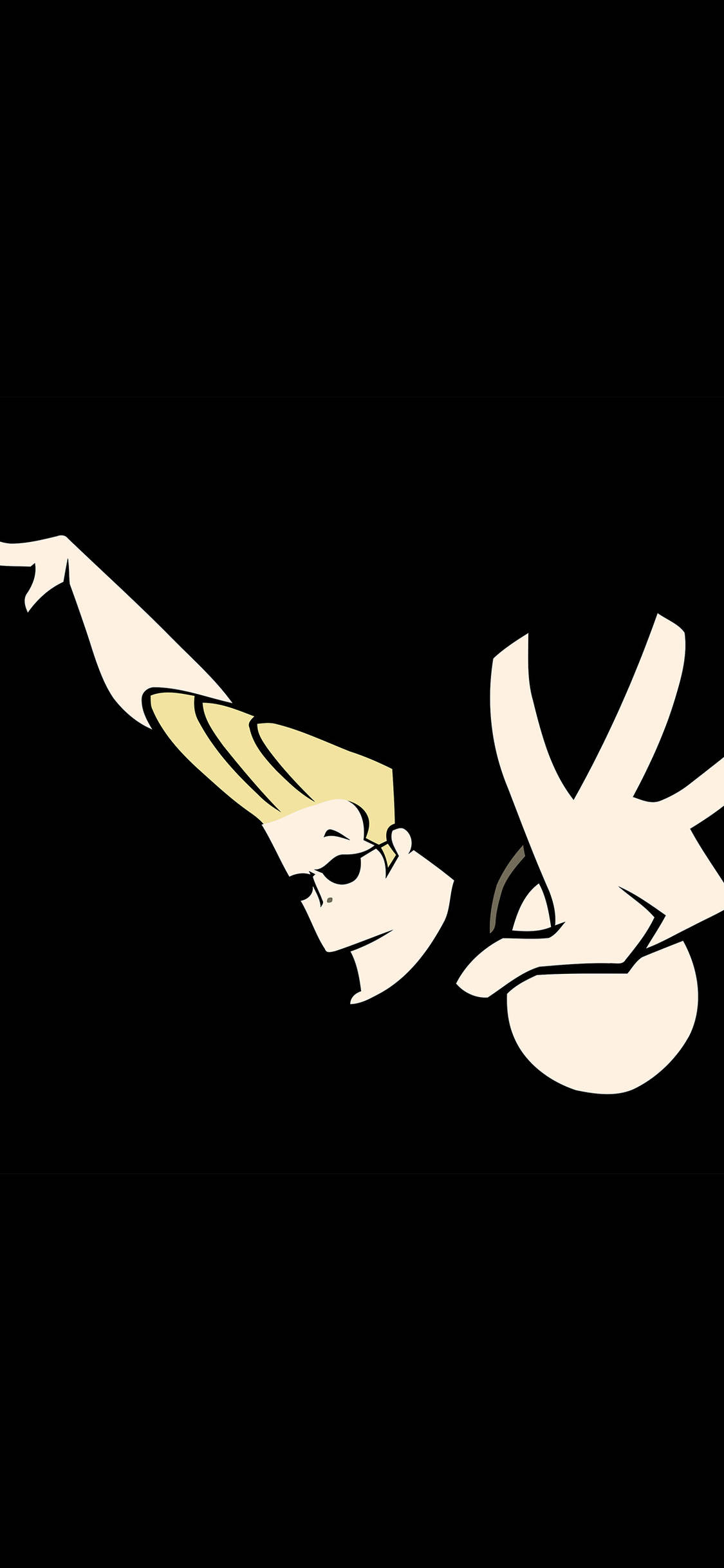 Johnny Bravo, black, iPhone X, Full HD Phone Wallpaper