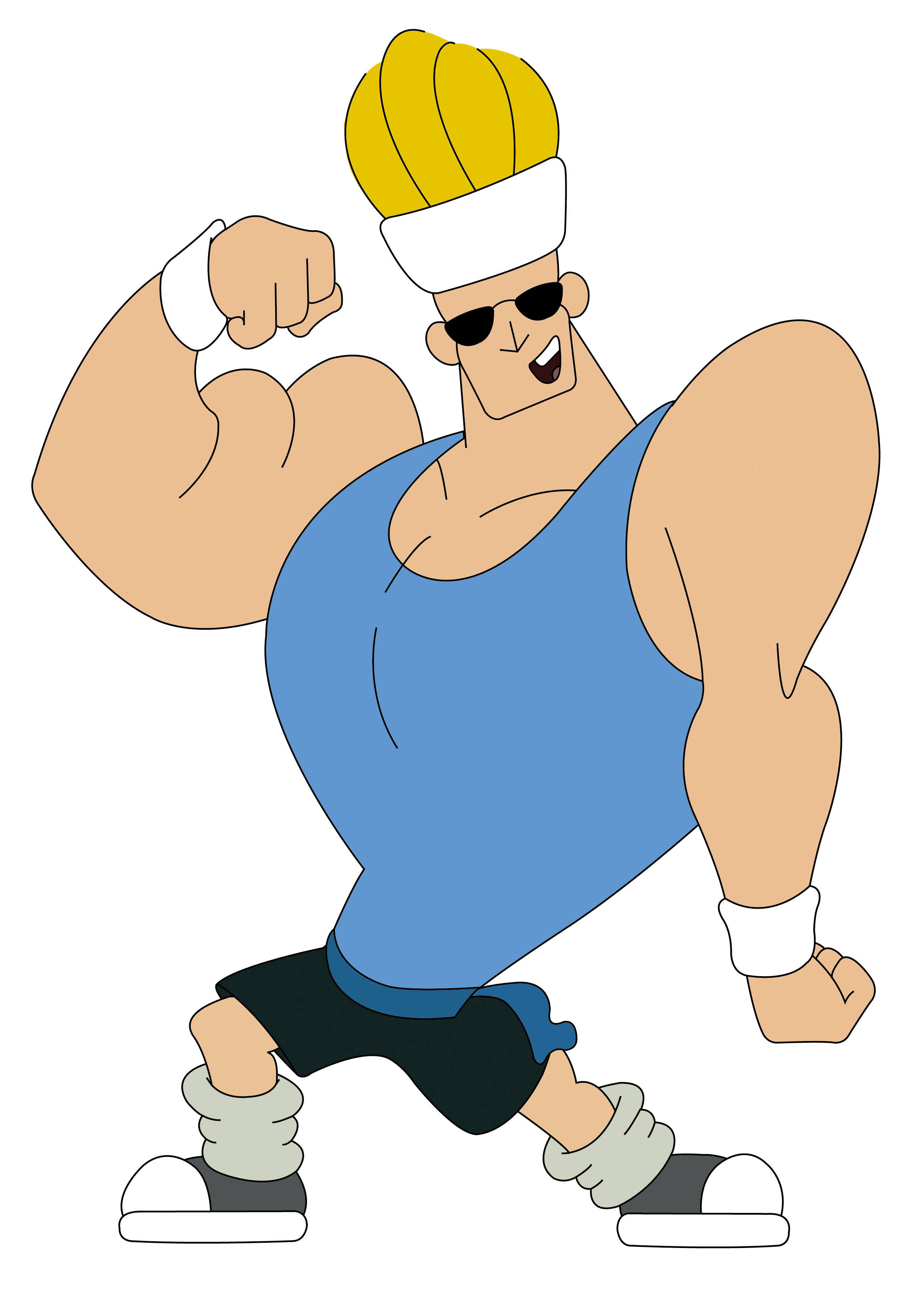 Johnny Bravo, signature comb, blue tank top, 2K Phone Wallpaper