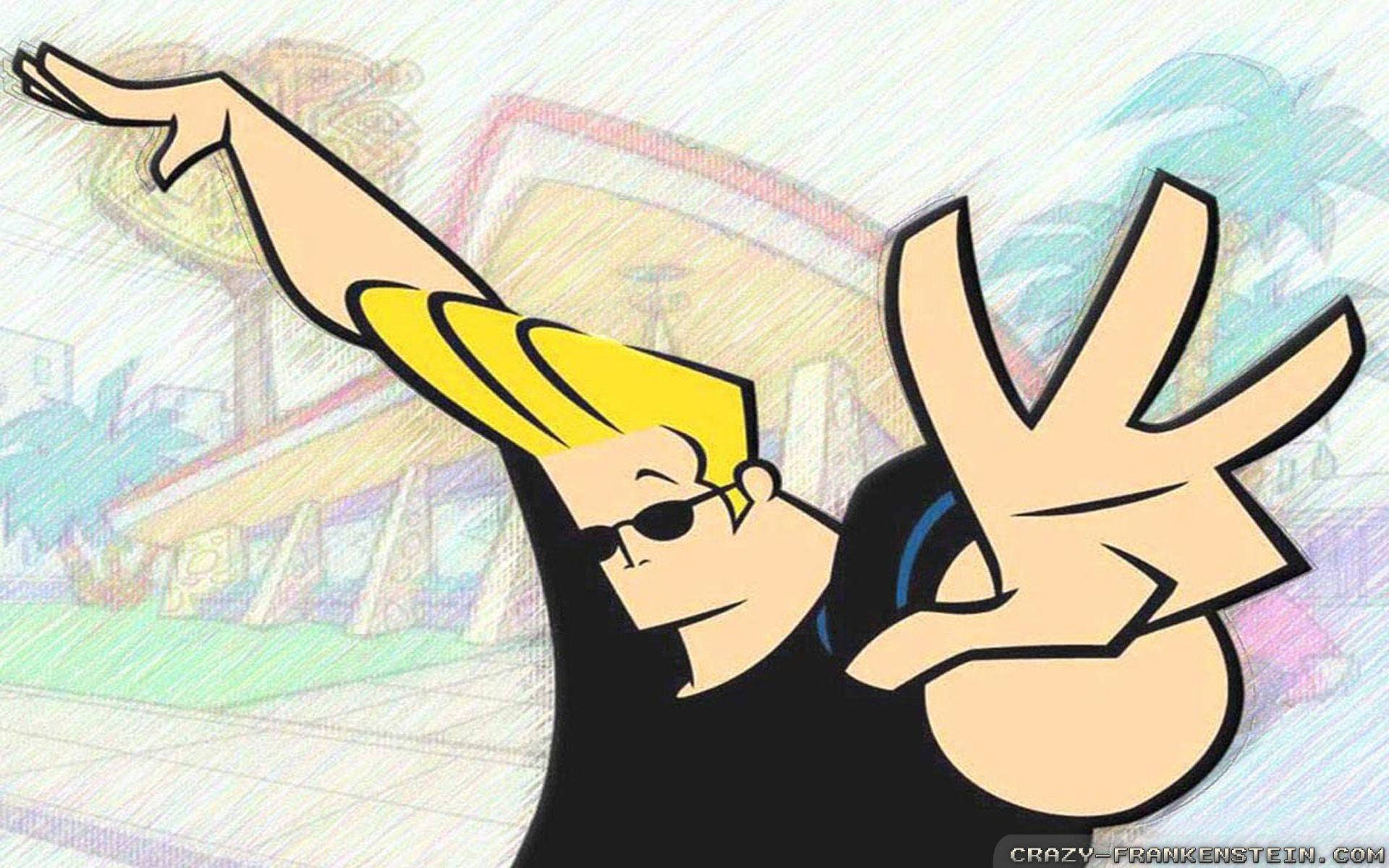 Johnny Bravo, yellow hair, sunglasses, Full HD Desktop Wallpaper