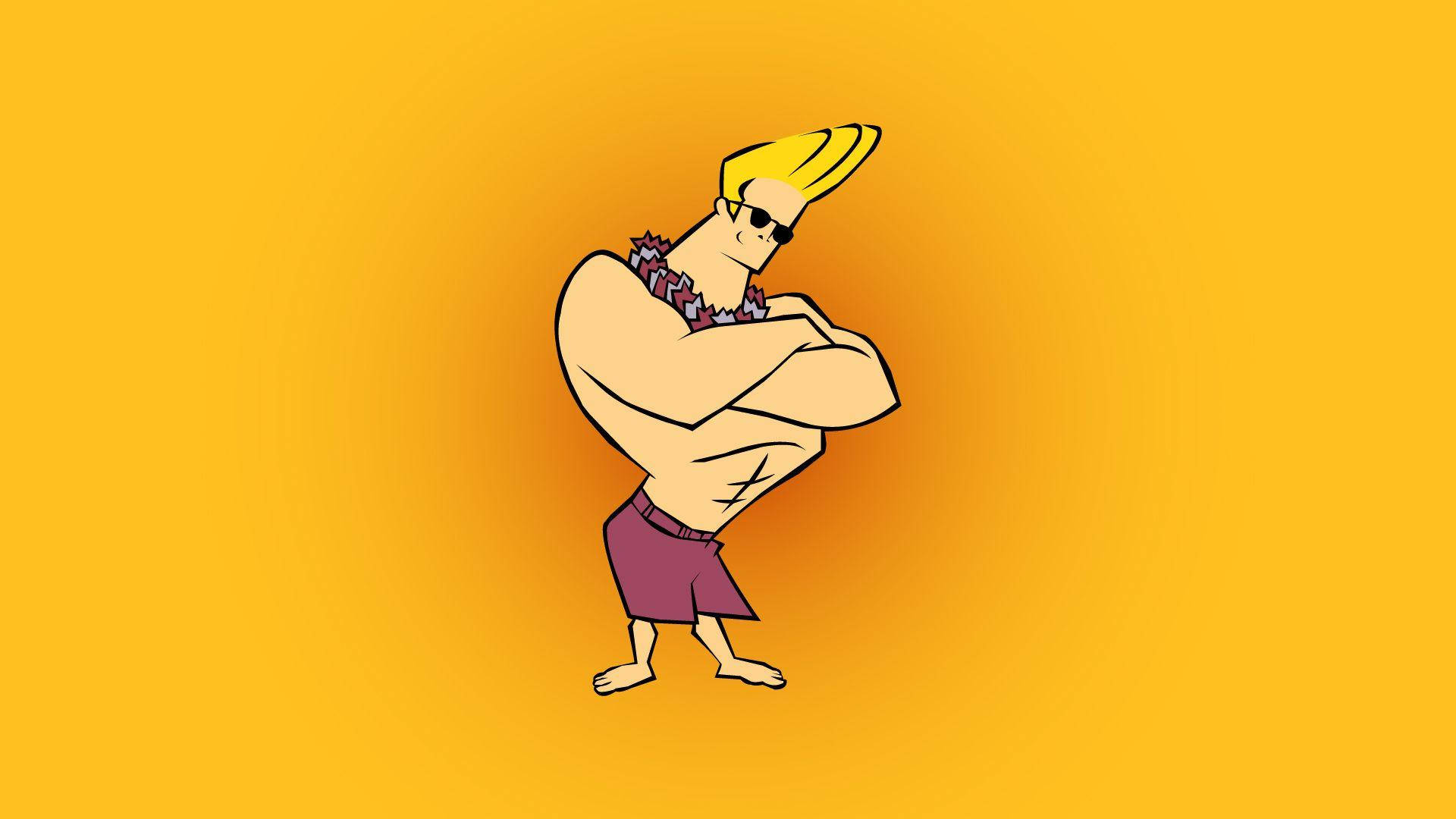 Johnny Bravo, spiky blonde hair, sunglasses, Full HD Desktop Wallpaper