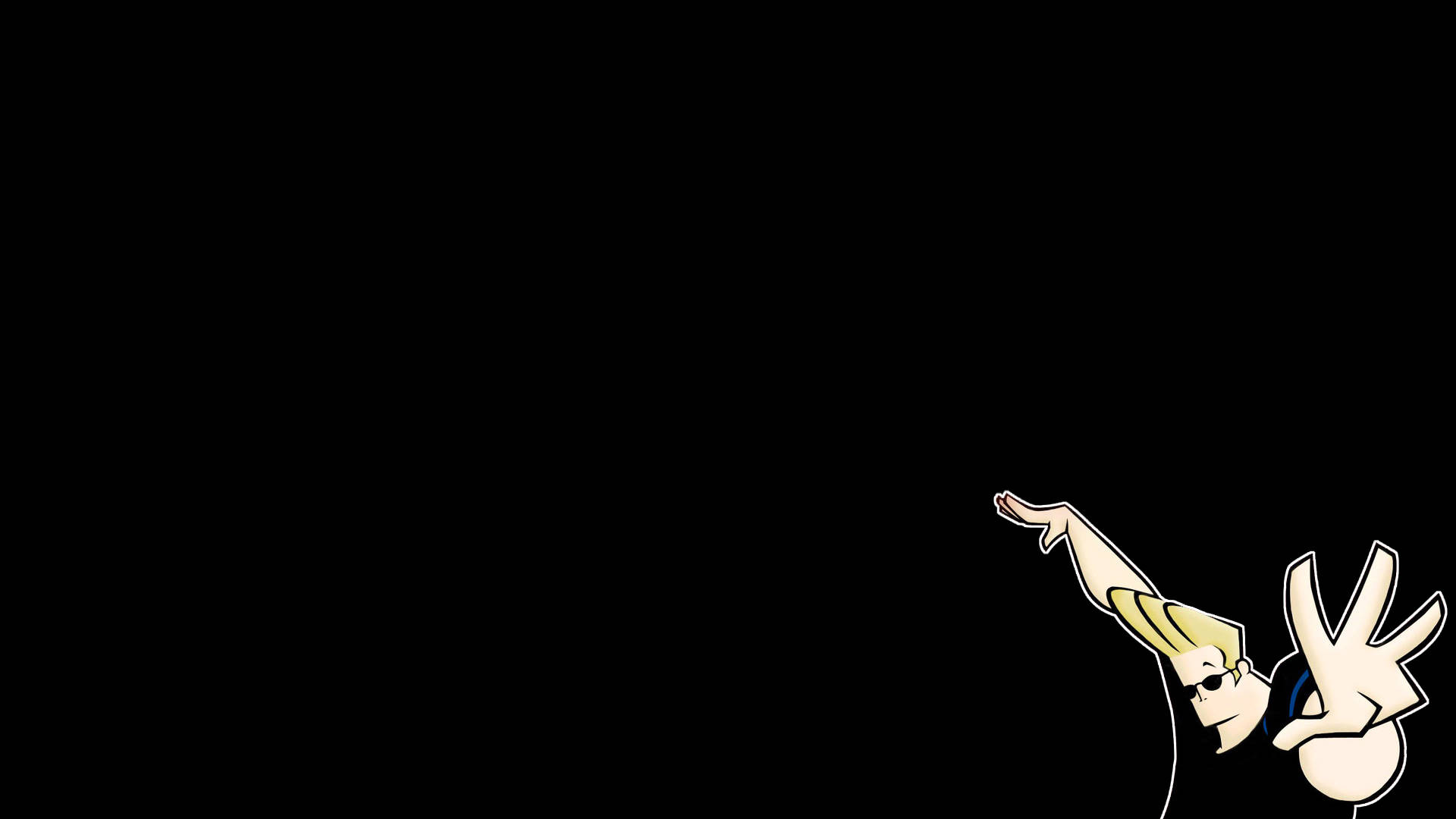 Johnny Bravo, black background, blonde hair, Full HD Desktop Wallpaper