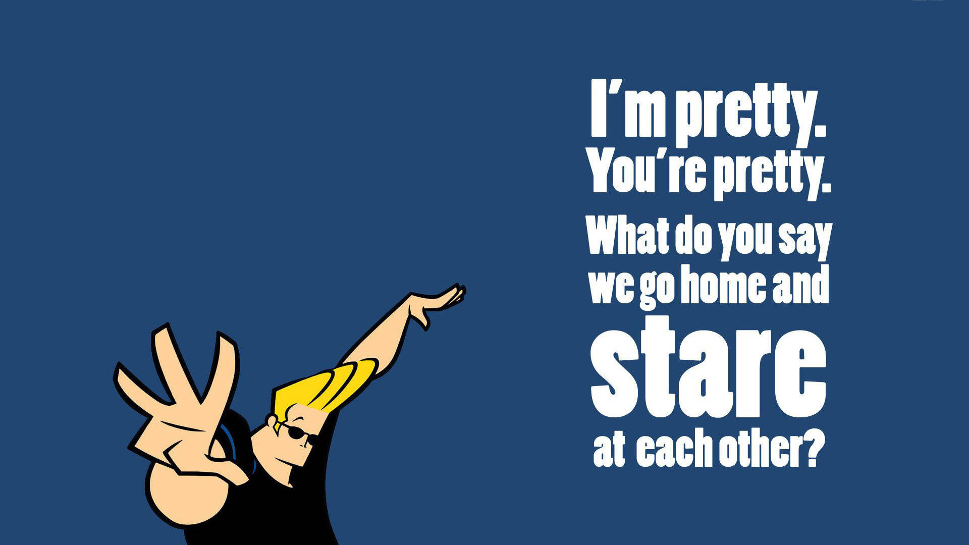 Johnny Bravo, blonde hair, sunglasses, Full HD Desktop Wallpaper