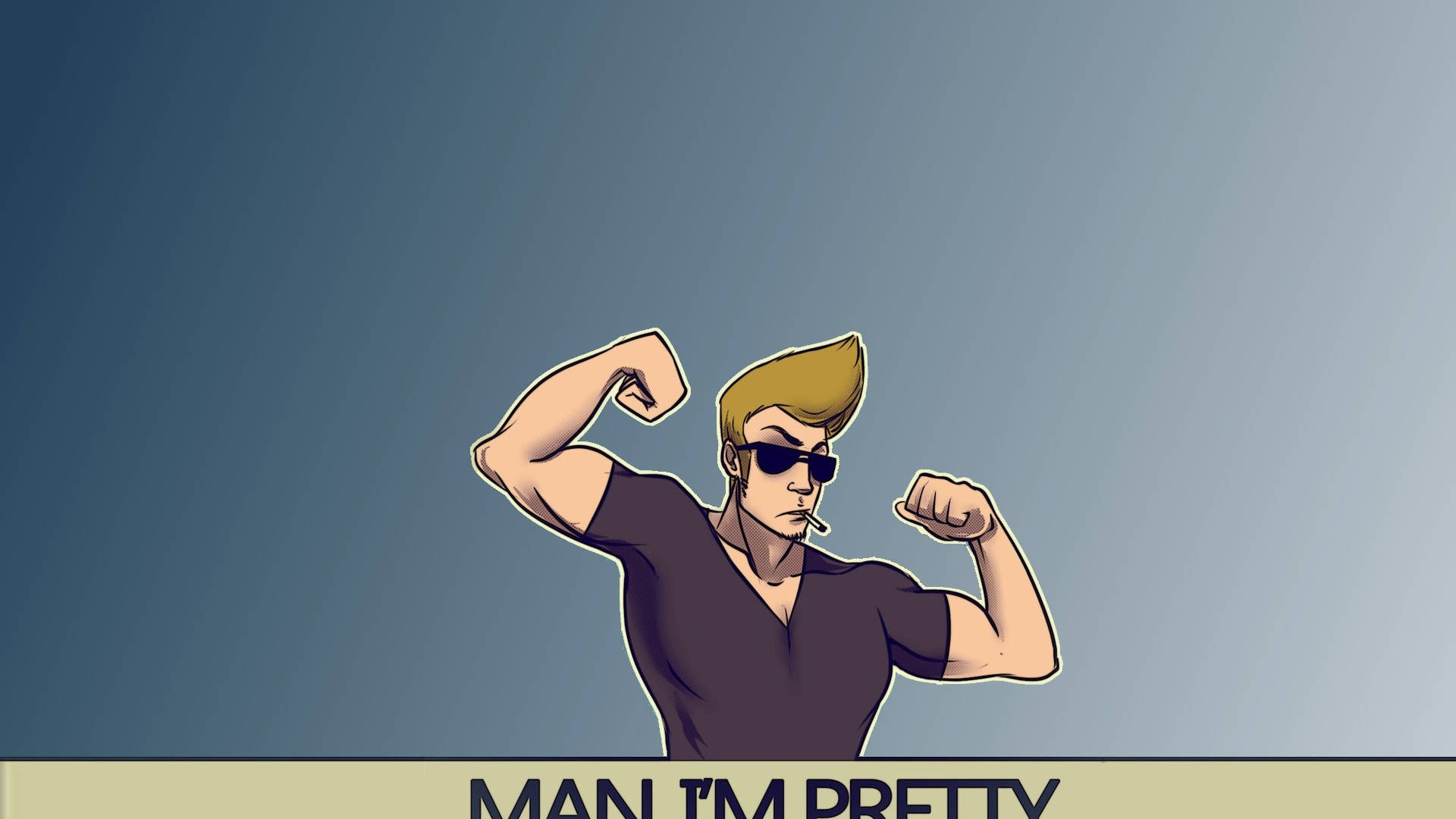 Johnny Bravo, blonde hair, sunglasses, Full HD Desktop Wallpaper