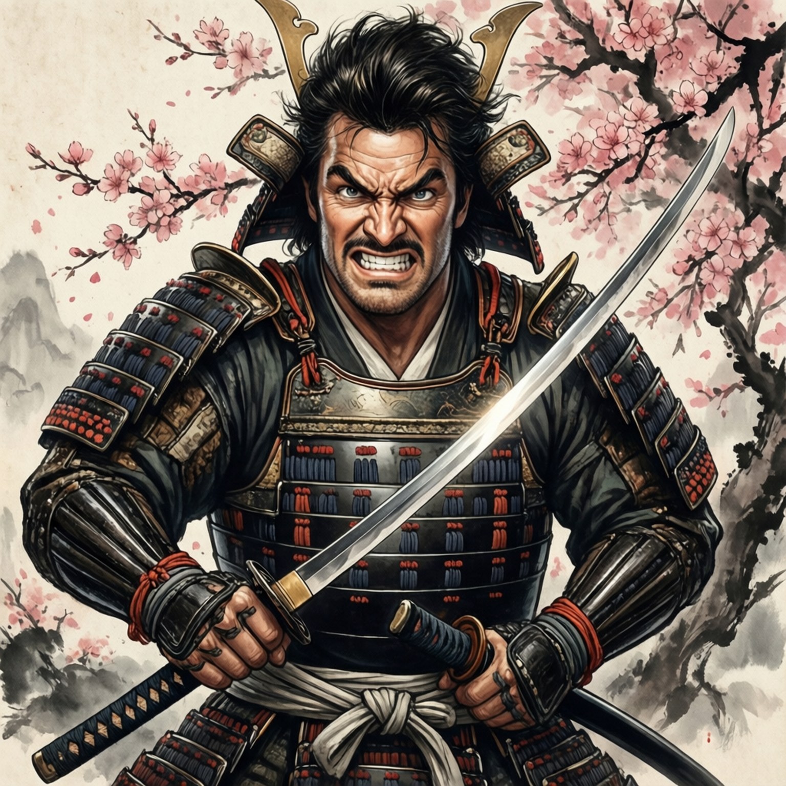 Johnny Bravo, samurai, katana, HD Desktop Wallpaper