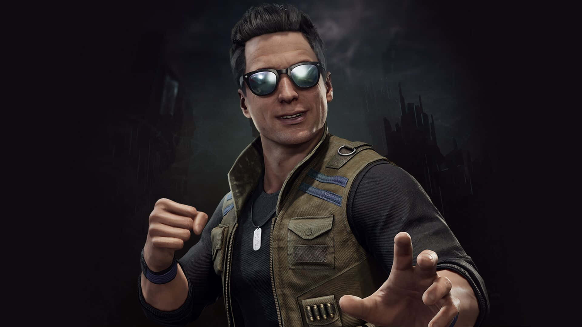 Johnny Cage, sunglasses, tactical vest, Full HD Desktop Wallpaper