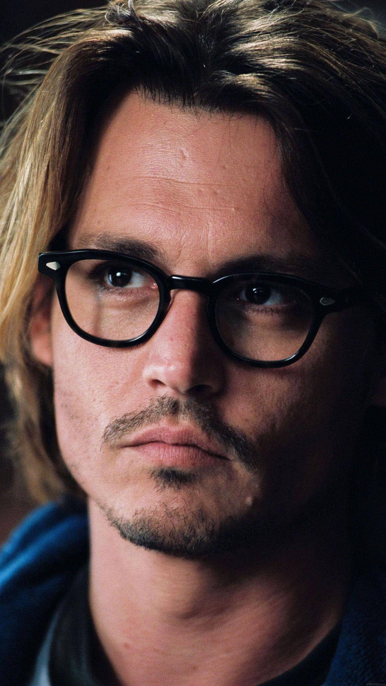 Johnny Depp, HD Glasses, close up, Full HD Phone Wallpaper