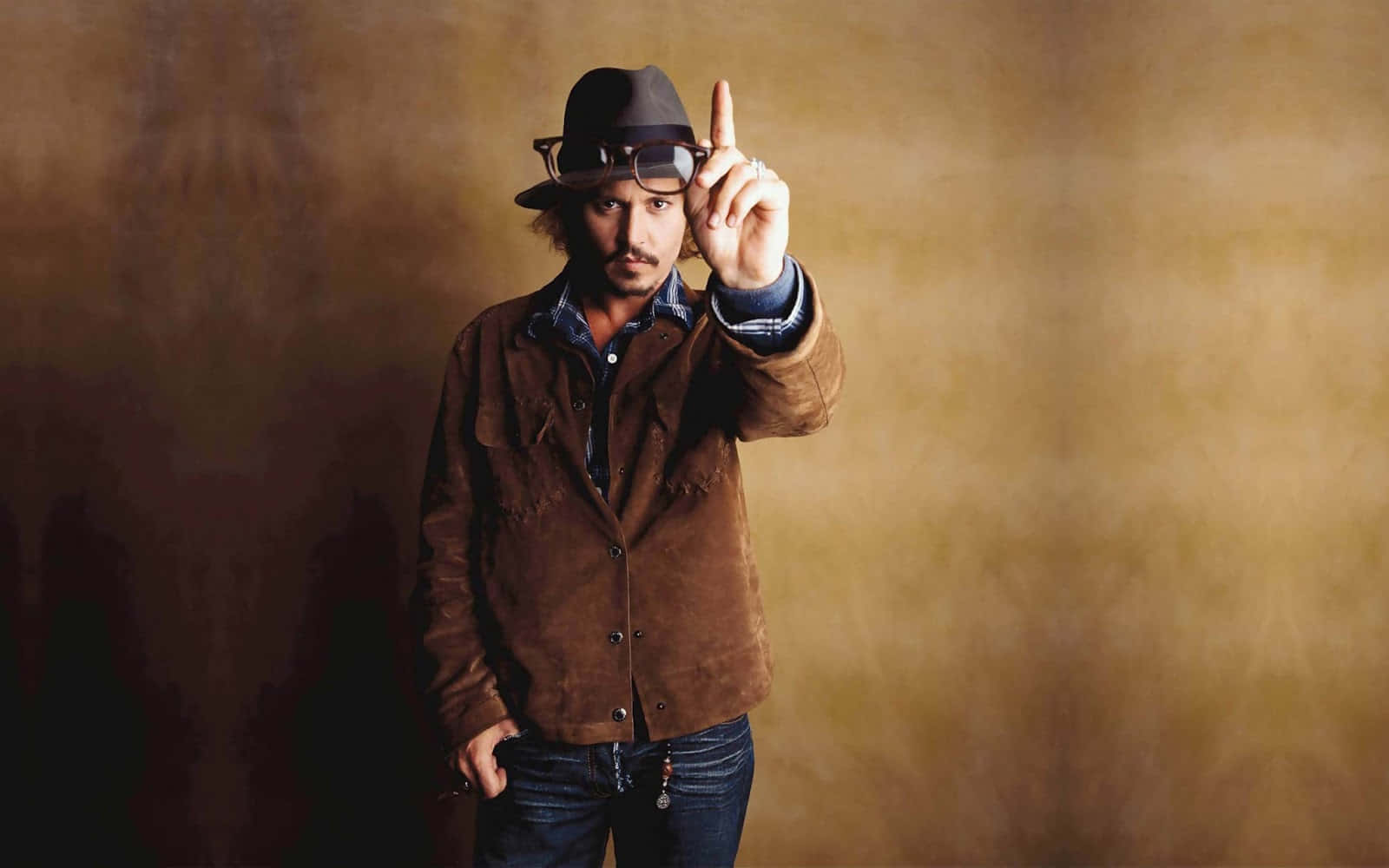 Johnny Depp, brown suede jacket, fedora, HD Desktop Wallpaper