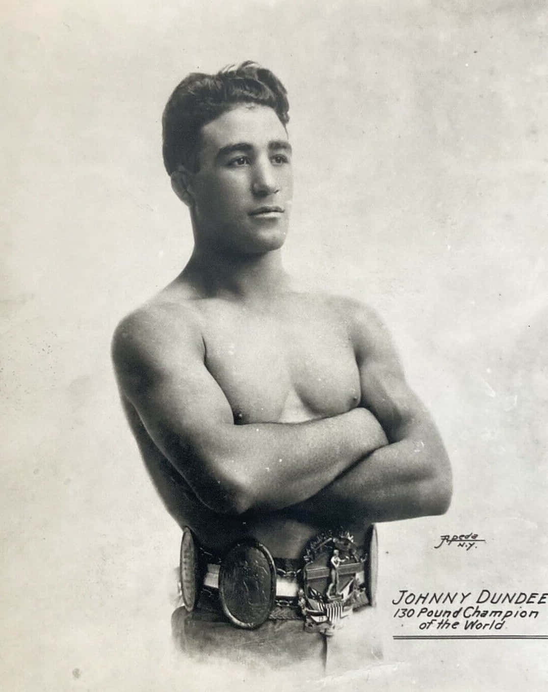 Johnny Dundee, championship belt, vintage black and white portrait, HD Phone Wallpaper