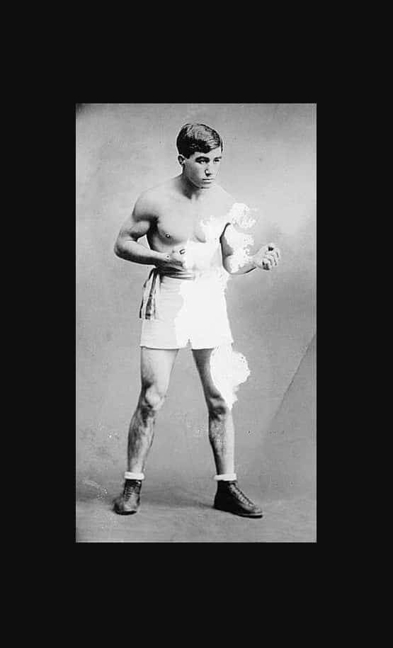 Johnny Dundee, vintage black and white studio portrait, muscular young man, SD Phone Wallpaper