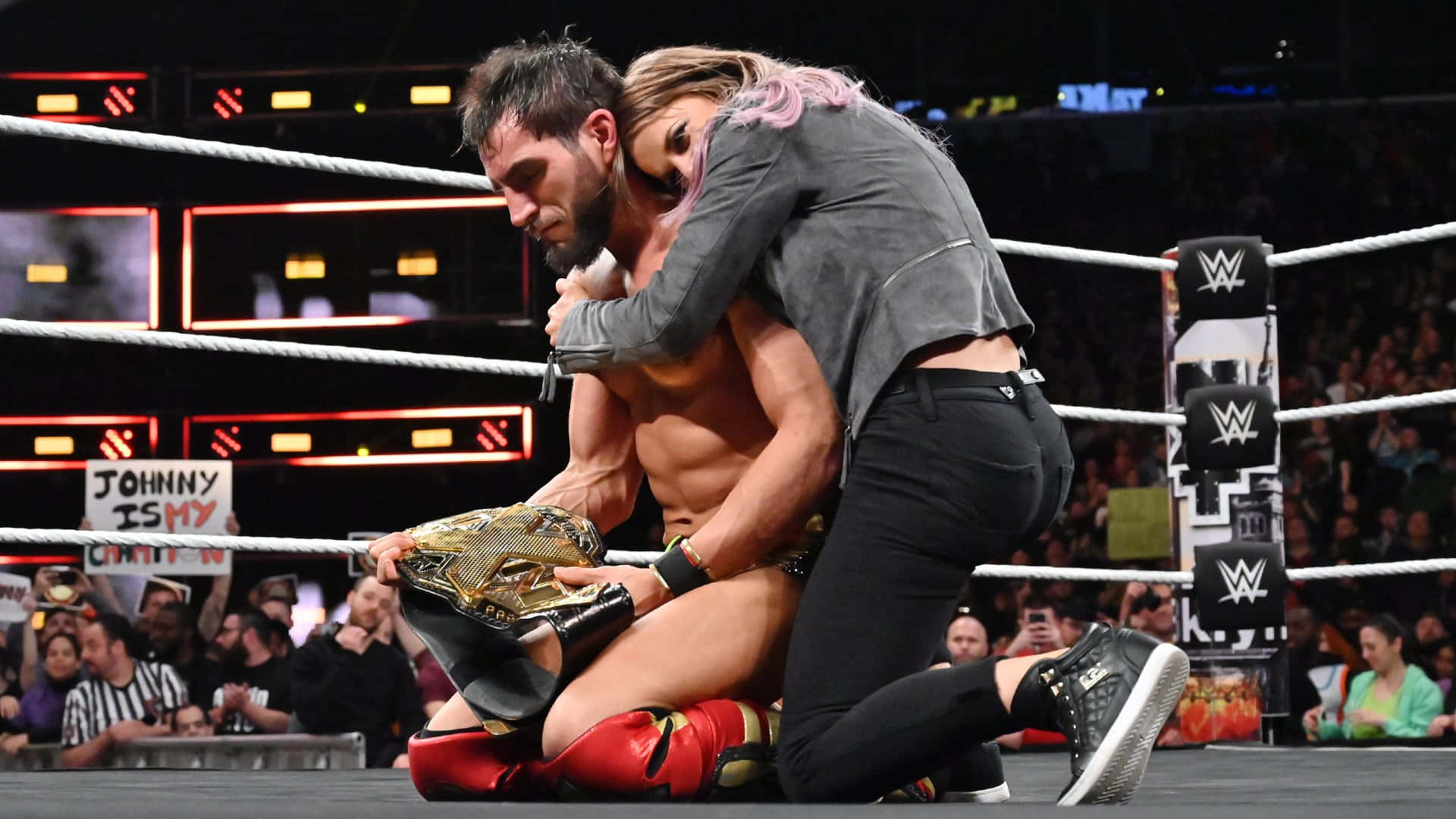 Johnny Gargano, championship belt, ring, Full HD Desktop Wallpaper