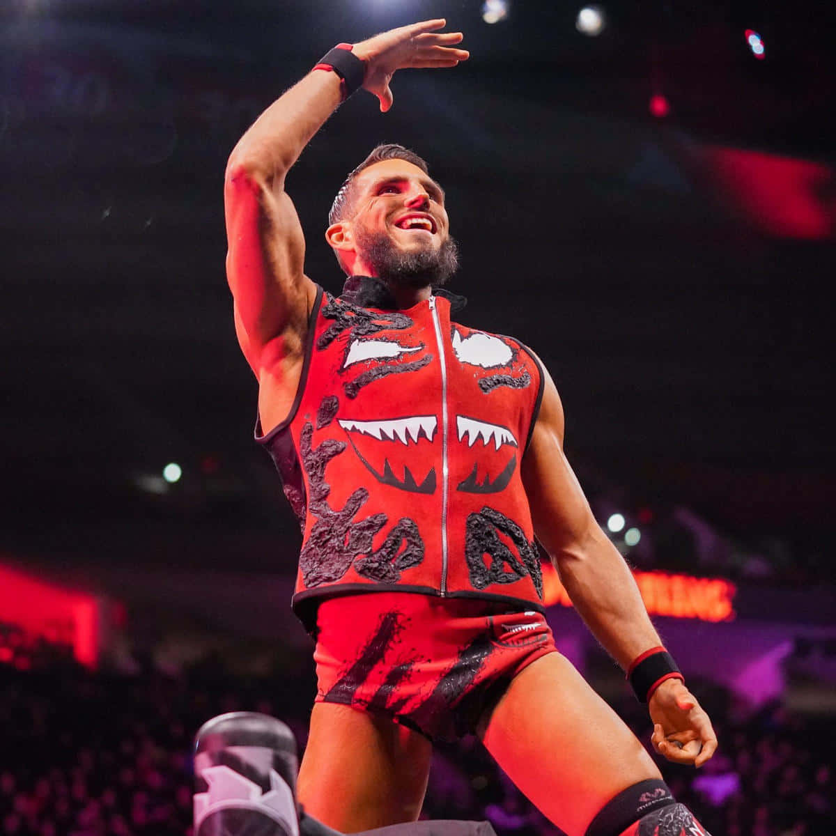Johnny Gargano, red wrestling attire, shark-themed outfit, SD Desktop Wallpaper