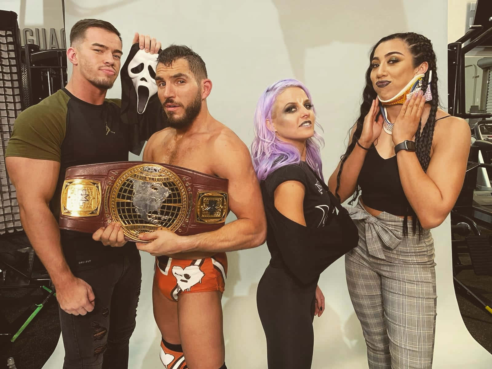 Johnny Gargano, championship belt, ghost mask, HD Desktop Wallpaper