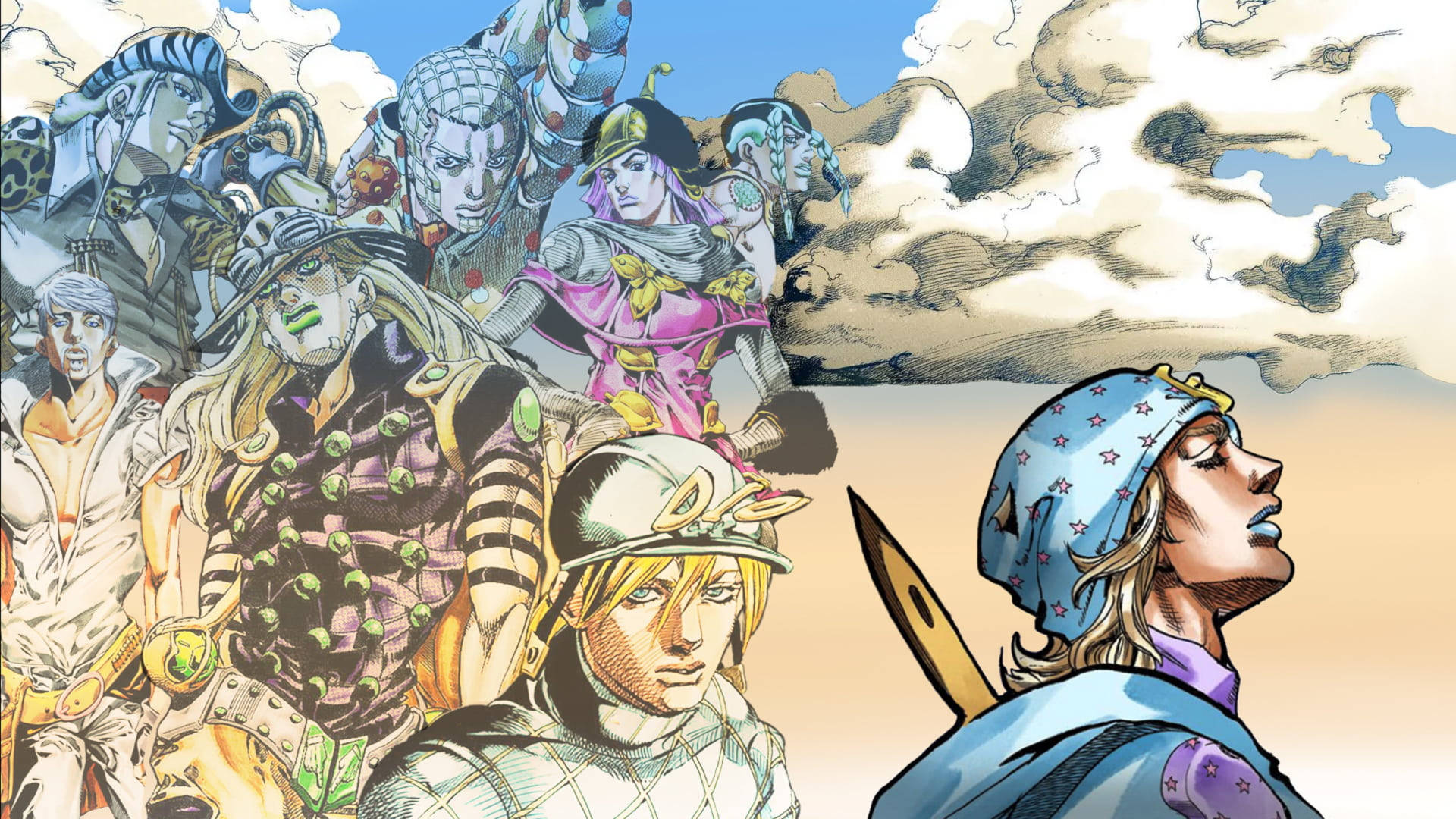 Johnny Joestar, desert, cloudy sky, Full HD Desktop Wallpaper