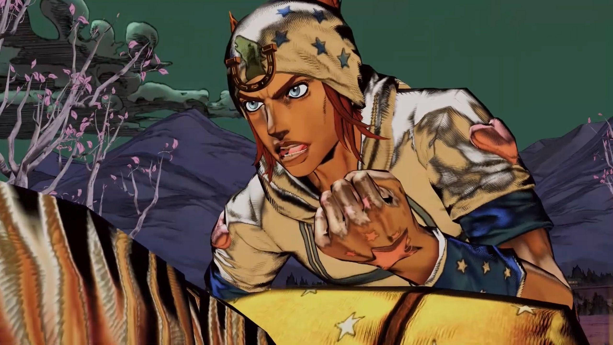 Johnny Joestar, star-patterned headgear, jacket, 2K Desktop Wallpaper