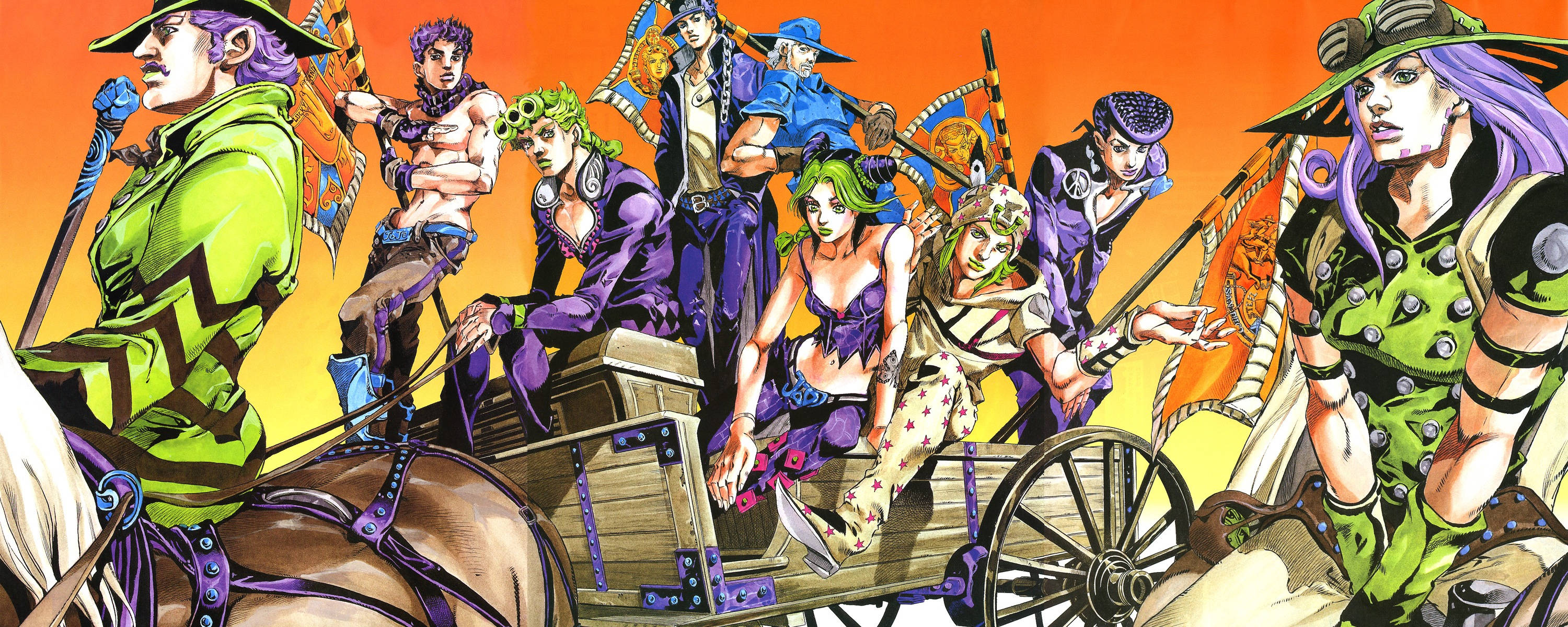 Johnny Joestar, wagon, anime, 2K Desktop Wallpaper