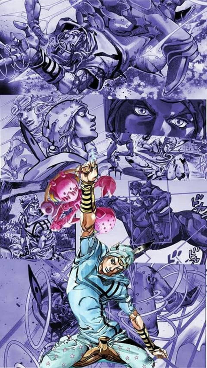 Johnny Joestar, manga panels, purple, HD Phone Wallpaper