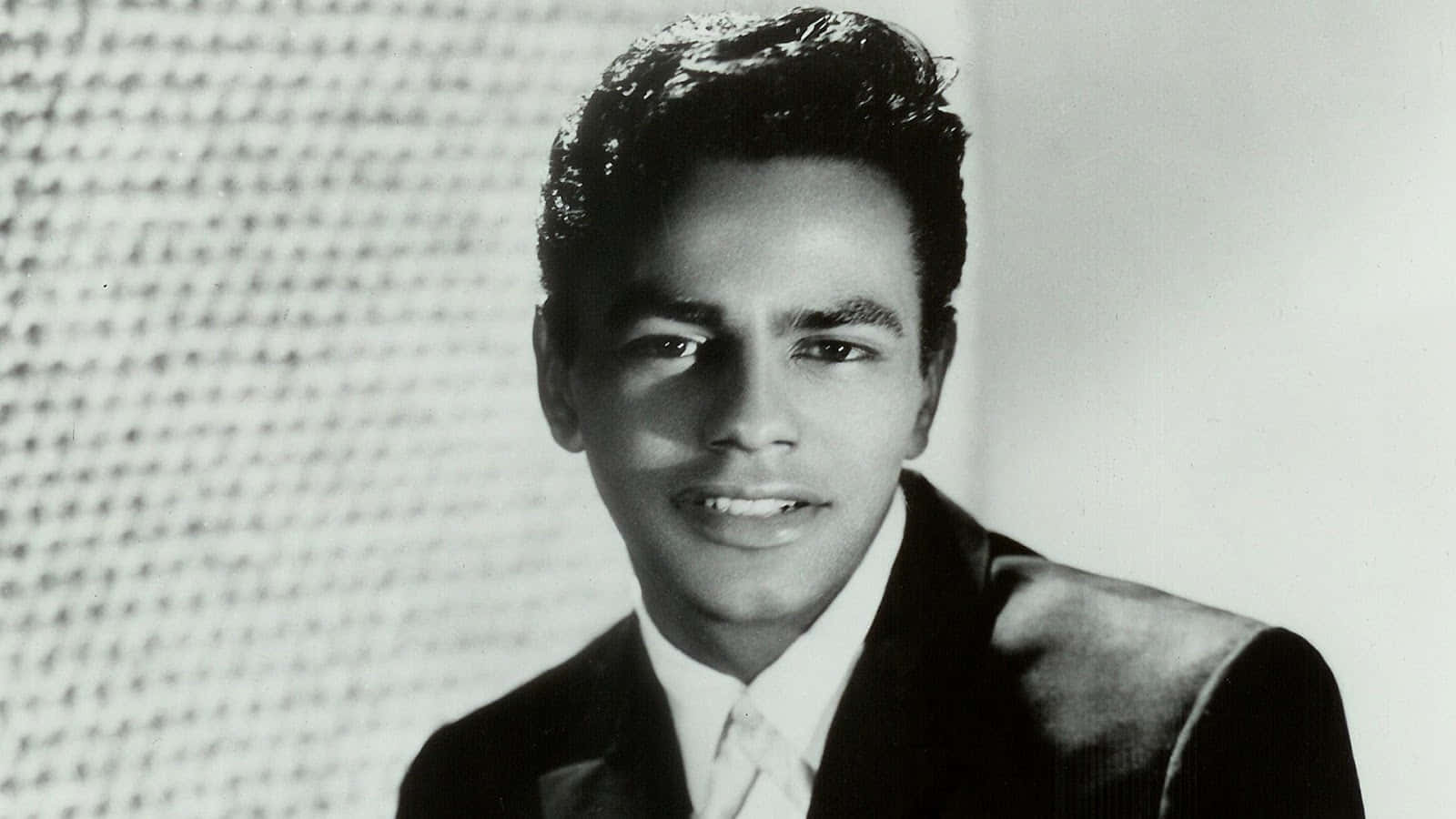 Johnny Mathis, black and white portrait, young man in a suit, HD Desktop Wallpaper
