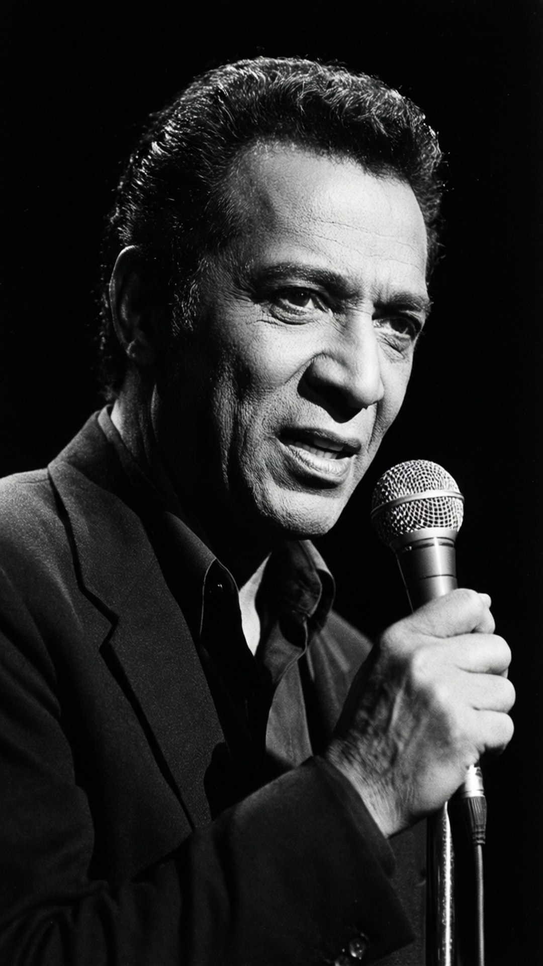 Johnny Mathis, black and white, high-contrast, Full HD Phone Wallpaper