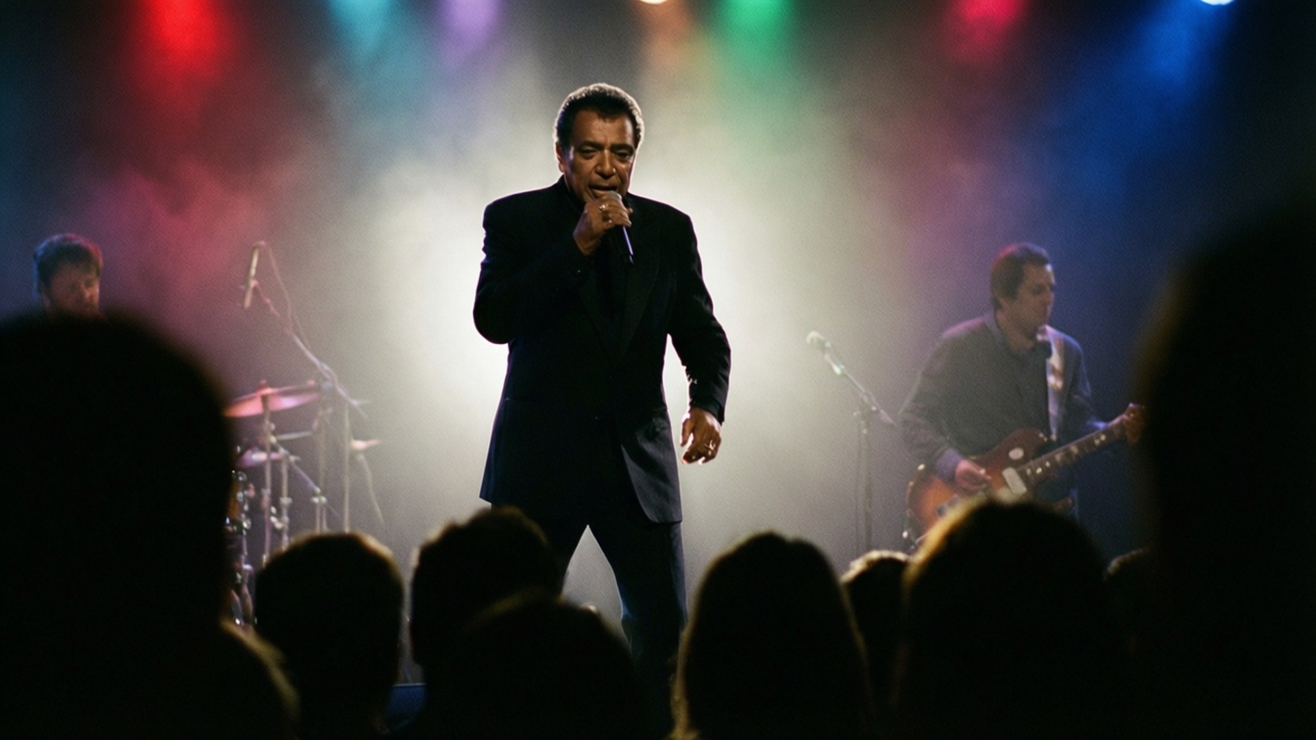 Johnny Mathis, concert, silhouette, Full HD Desktop Wallpaper