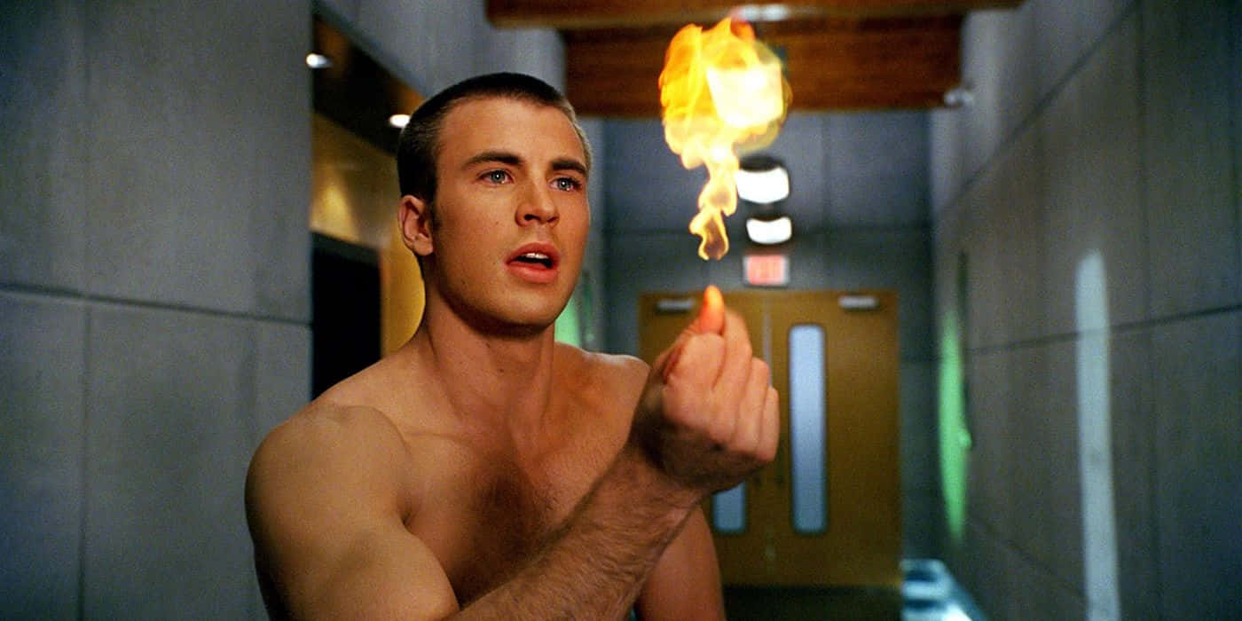 Johnny Storm, flame, hallway, HD Desktop Wallpaper