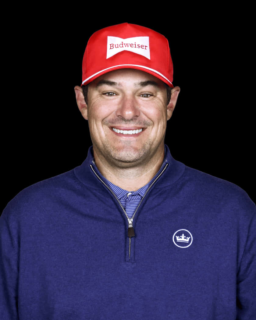 Johnson Wagner, red Budweiser cap, blue zip-neck sweater, SD Phone Wallpaper